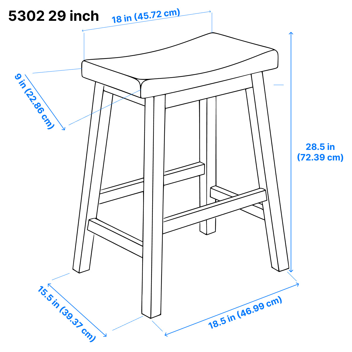 Colt Bar Stool Set of 2 - Black Metal Counter Height Stools for Kitchen Island, Breakfast Bar & Home Decor - Modern Industrial Style Barstools