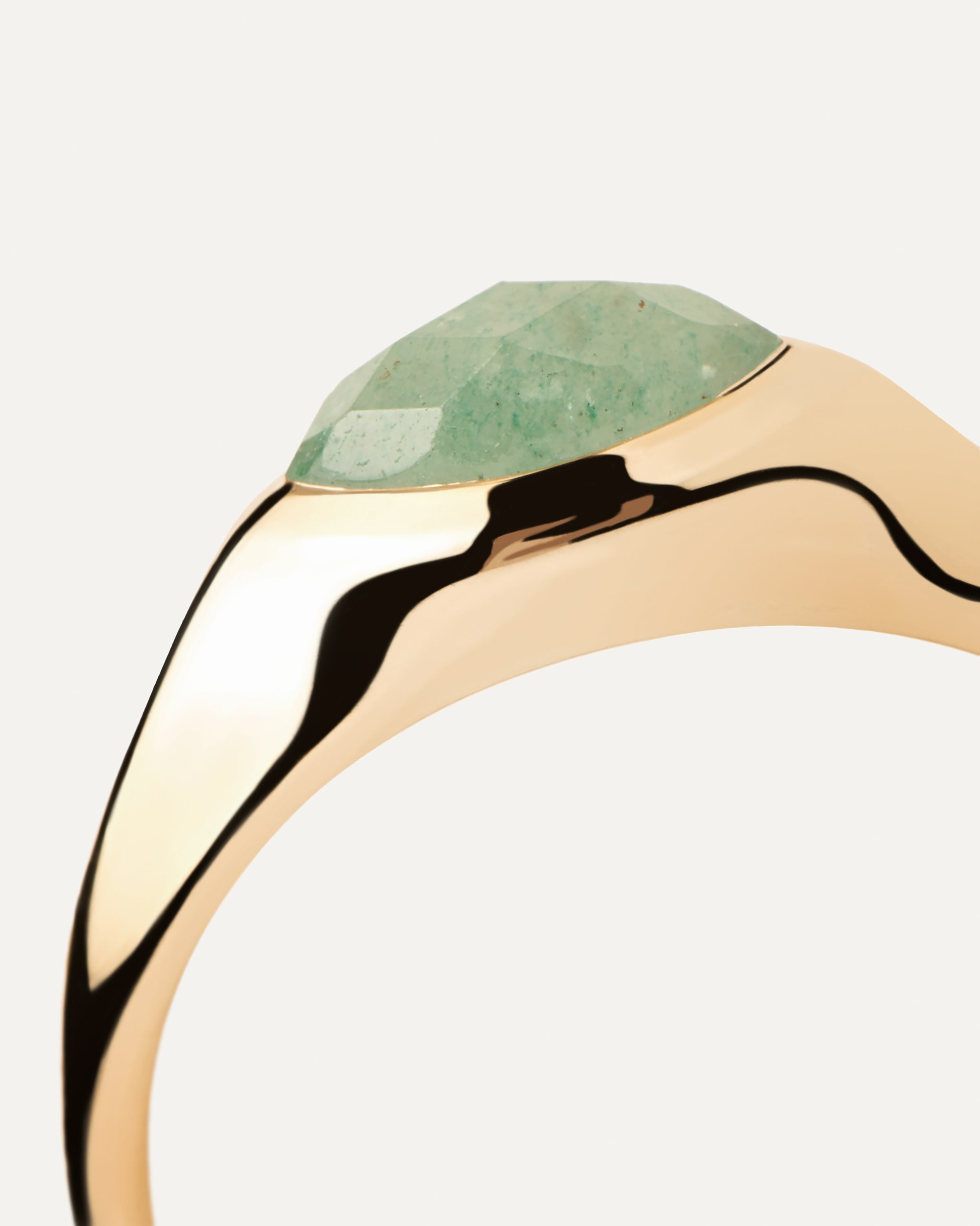 GRID 0 Nomad Aventurine Stamp Ring - Handmade Boho Jewelry for Women - Perfect for Festival, Travel & Everyday Wear