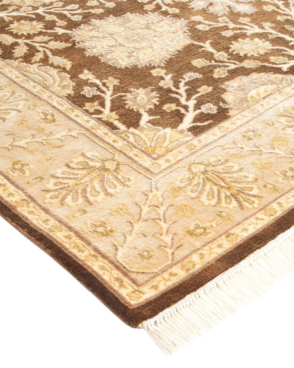 Handmade Wool Traditional Floral Mogul Yellow 4x6 Area Rug - Solo Rugs One of a Kind Hand Knotted - Perfect for Living Room, Bedroom, or Home Decor