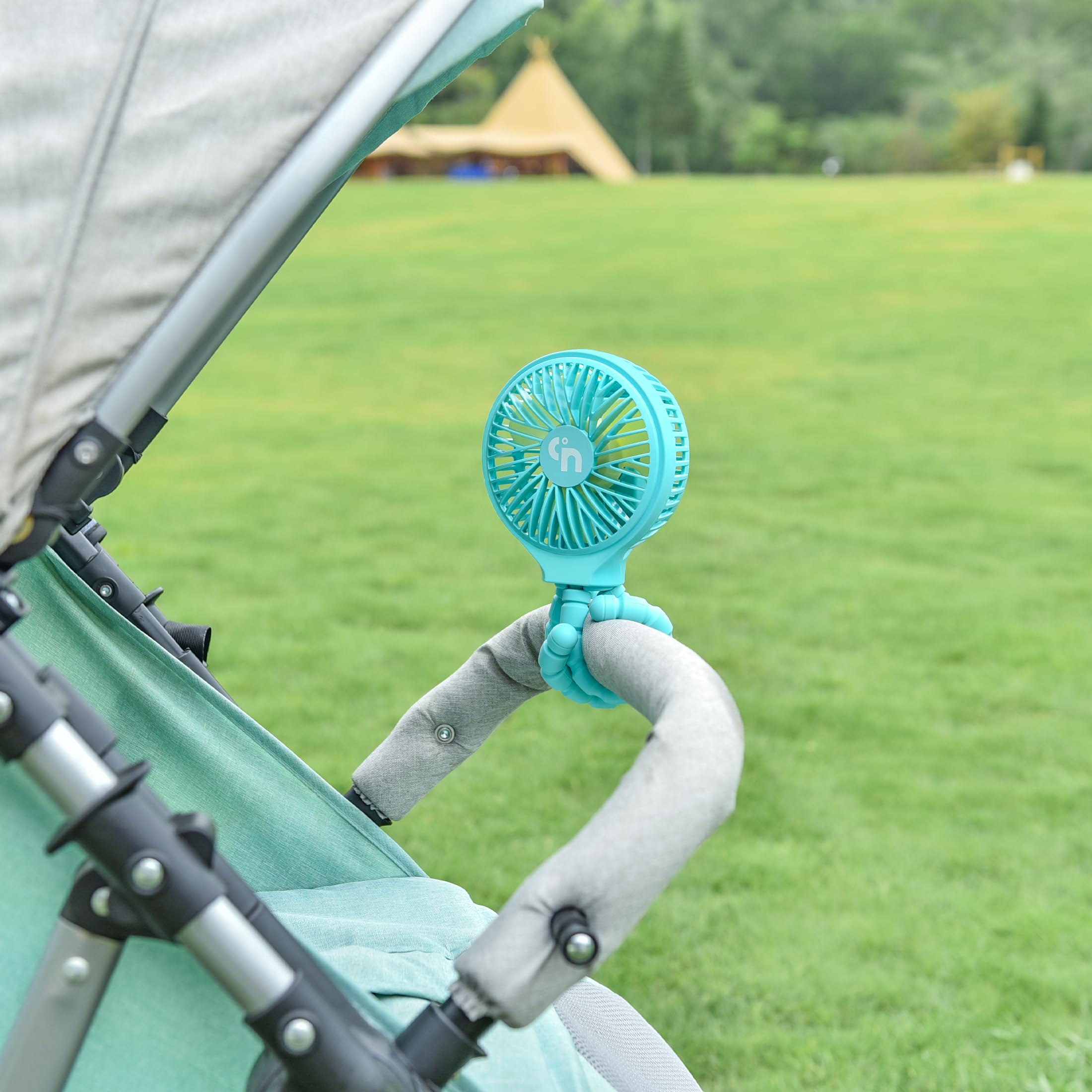 HomeLifairy Rechargeable Stroller Fan - Portable USB Clip On Fan for Baby Stroller, Car Seat & Desk - Battery Operated Mini Handheld Personal Cooling Fan (Blue) | Perfect for Outdoor Activities, Travel & Office Use