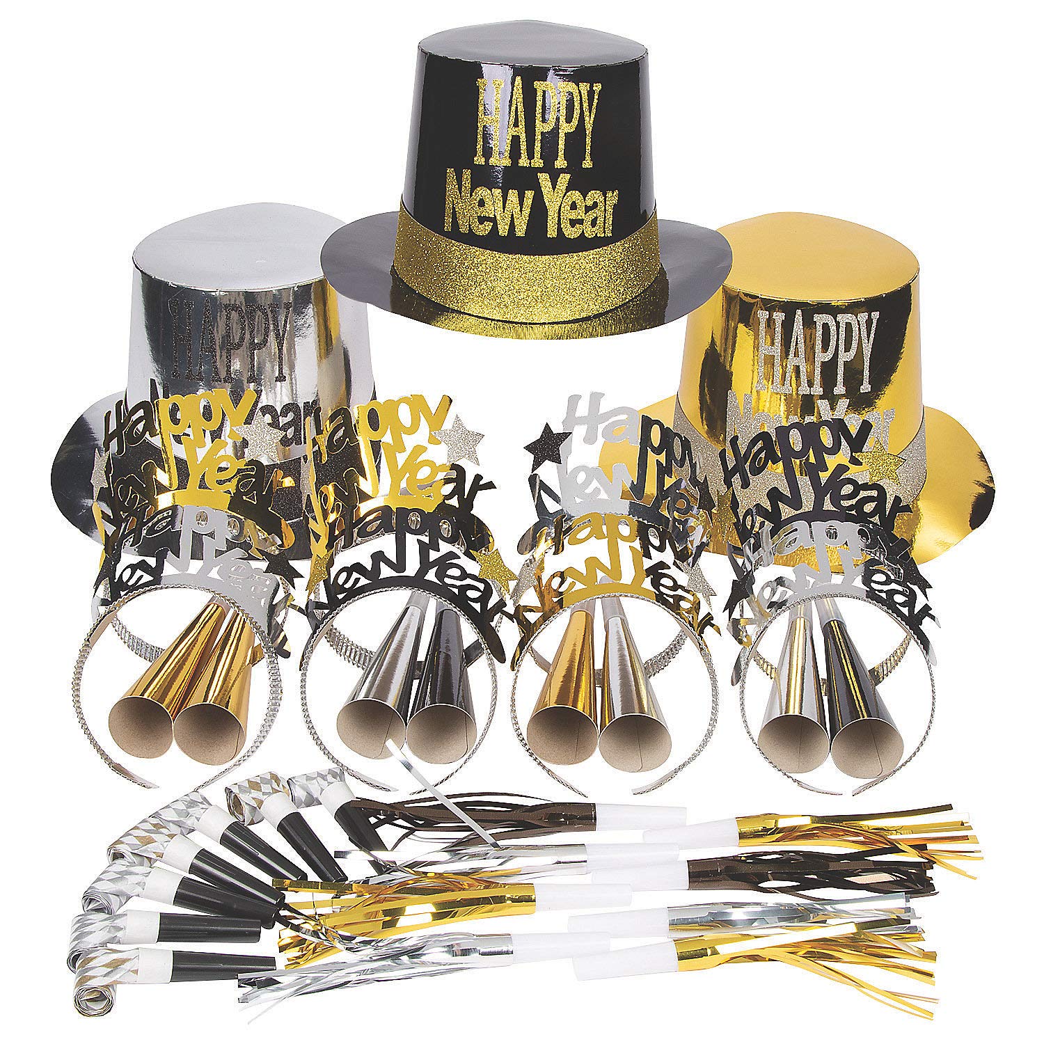 200-Piece New Year's Eve Party Supplies Kit for 100 Guests - Perfect for Countdown Celebrations, Balloon Drops & Festive Gatherings