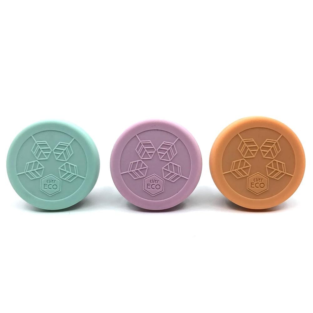 Ever Eco Stainless Steel Round Mini Food Storage Containers Set of 3 (60ml/2oz Each) - Spring Pastel Colors | BPA-Free, Leakproof Lunch Box for Kids, Meal Prep, Snacks, Spices & Office Use