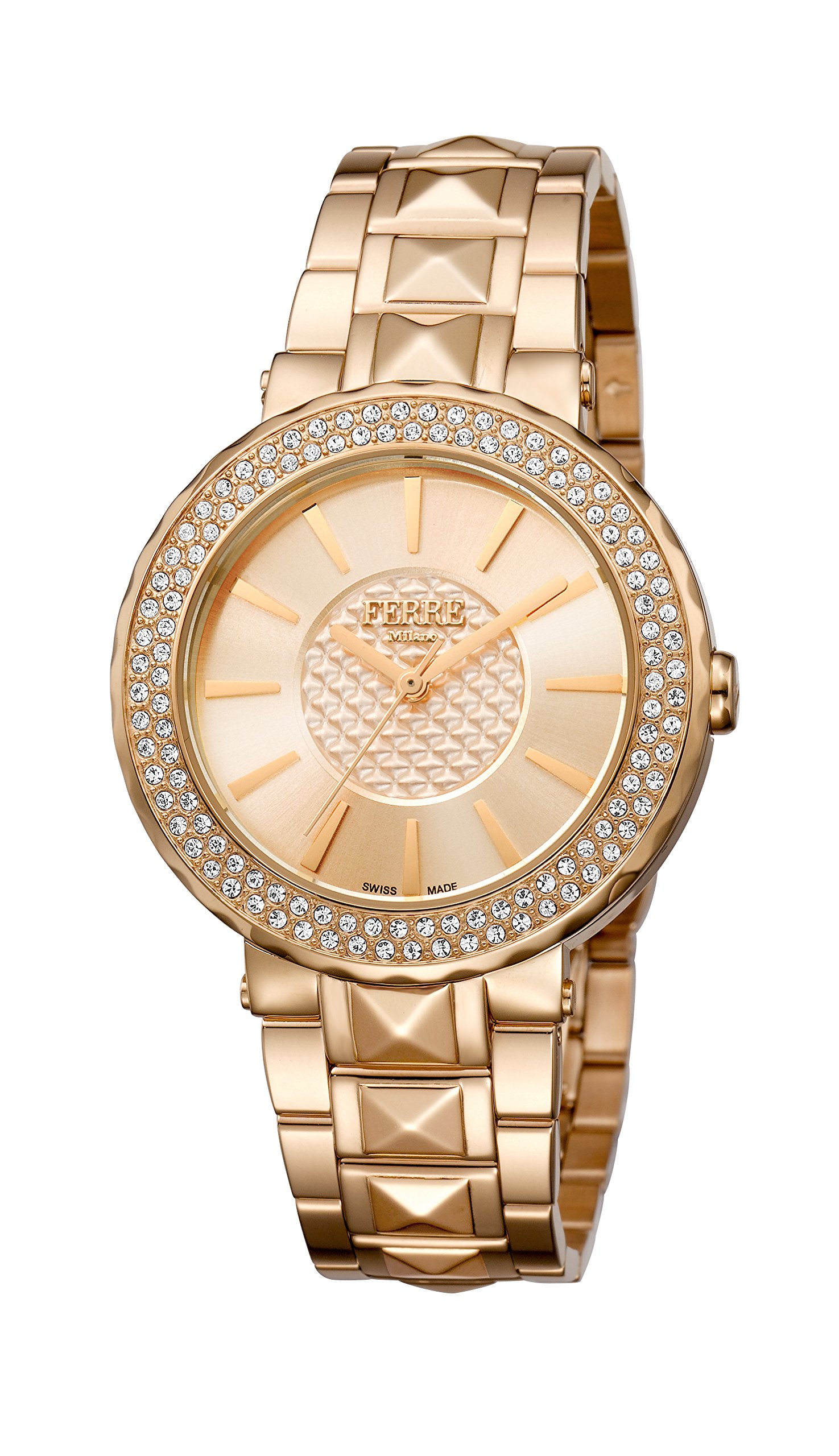 Ferre Milano Women's Rose Gold Stainless Steel Watch FM1L058M0081 with Elegant Dial - Perfect for Office, Party & Everyday Wear