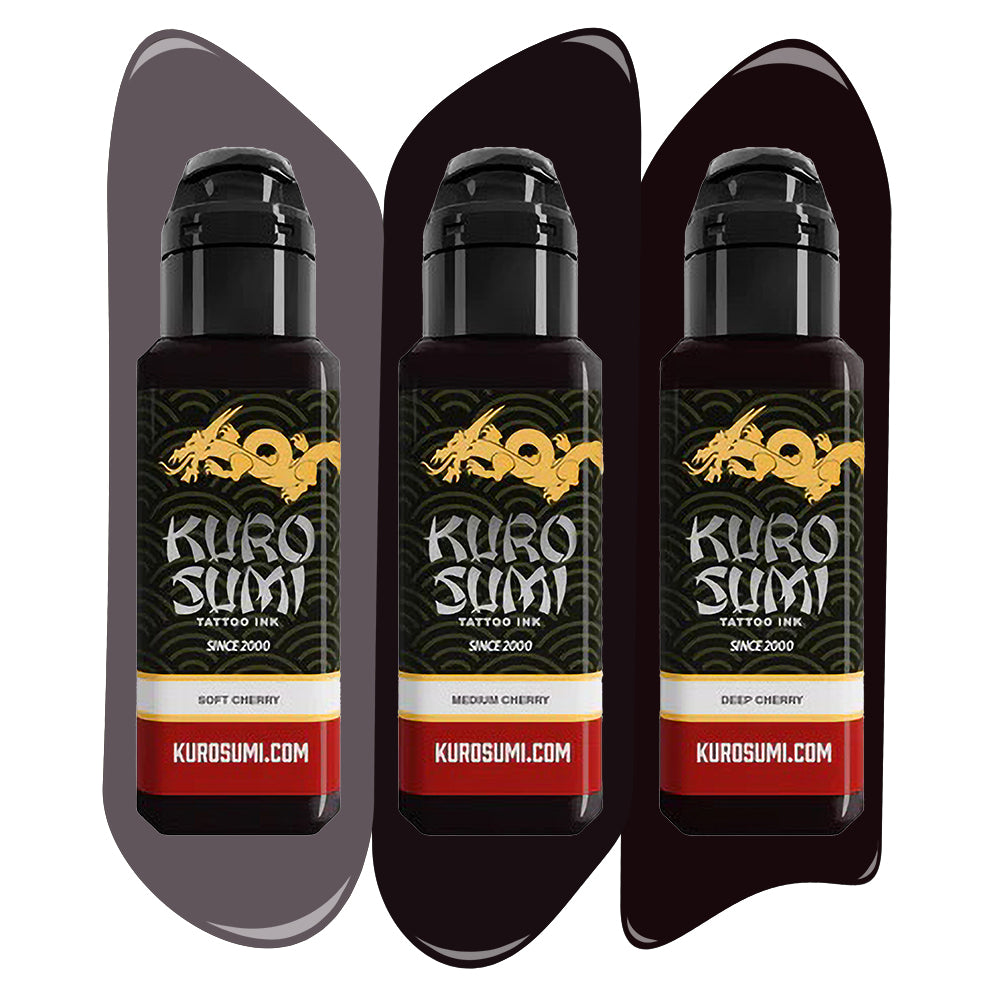 Kuro Sumi Cherry Shading Tattoo Ink Set - Professional Tattoo Shading Kit for Artists | Perfect for Realism, Portrait & Japanese Style Tattoos