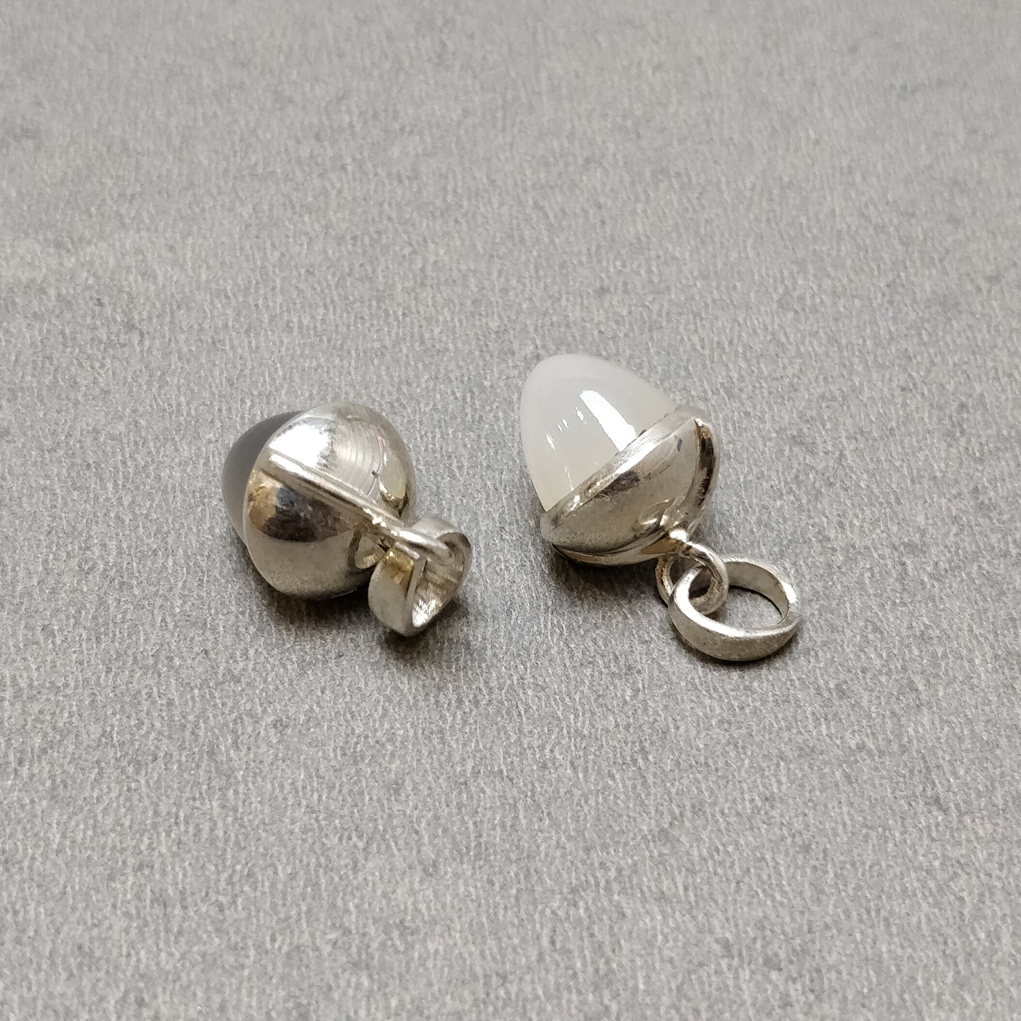 Natural Onyx Gemstone 925 Sterling Silver Pendant - 4.20g Bullet Shape Jewelry with Loop, Gray White Stone Gift for Women | Perfect for Everyday Wear, Special Occasions & Birthday Presents