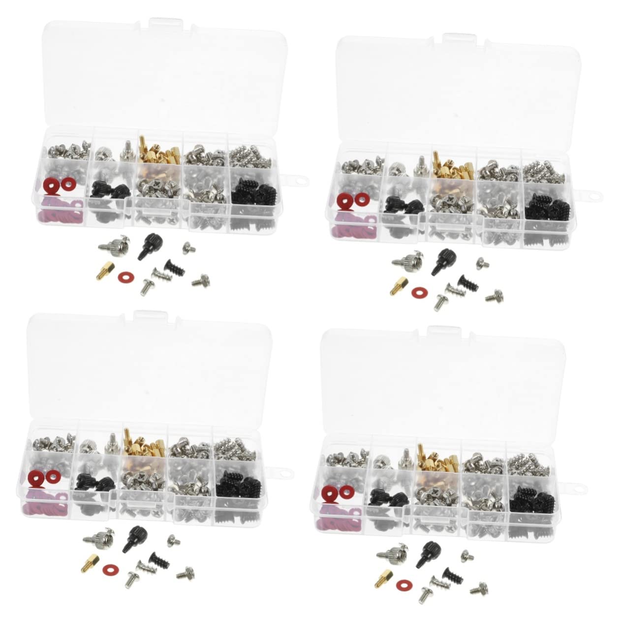 4 Sets Computer Screws Kit - Flat Head, Standoffs, Spacer Screws for PC Case & Motherboard (Carbon Steel, Nickel Plated) | Perfect for PC Building, Repair, and DIY Computer Upgrades