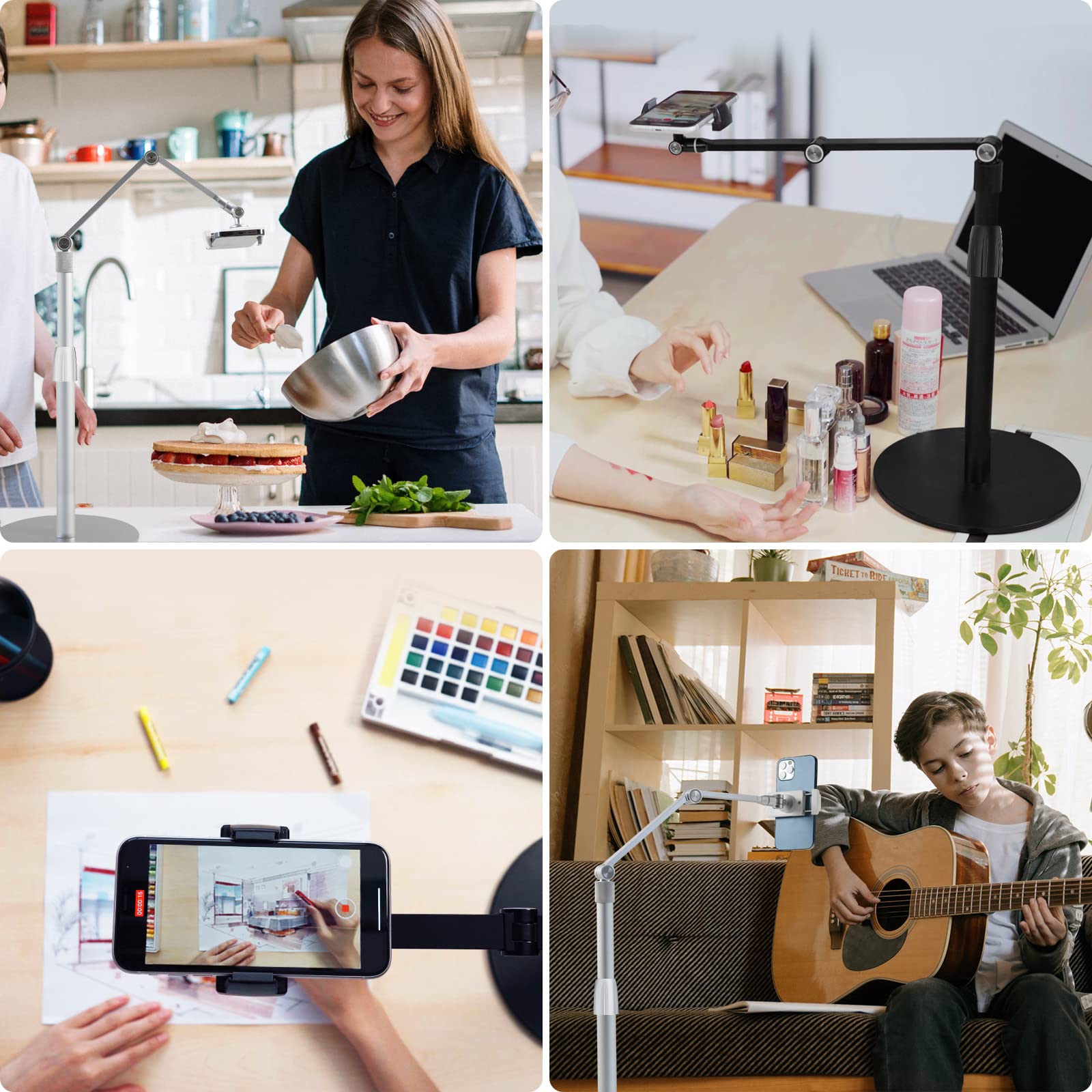 Viozon Adjustable Tablet & Phone Stand - 360° Swivel & Height Adjustable Aluminum Desktop Holder for 3.5-11