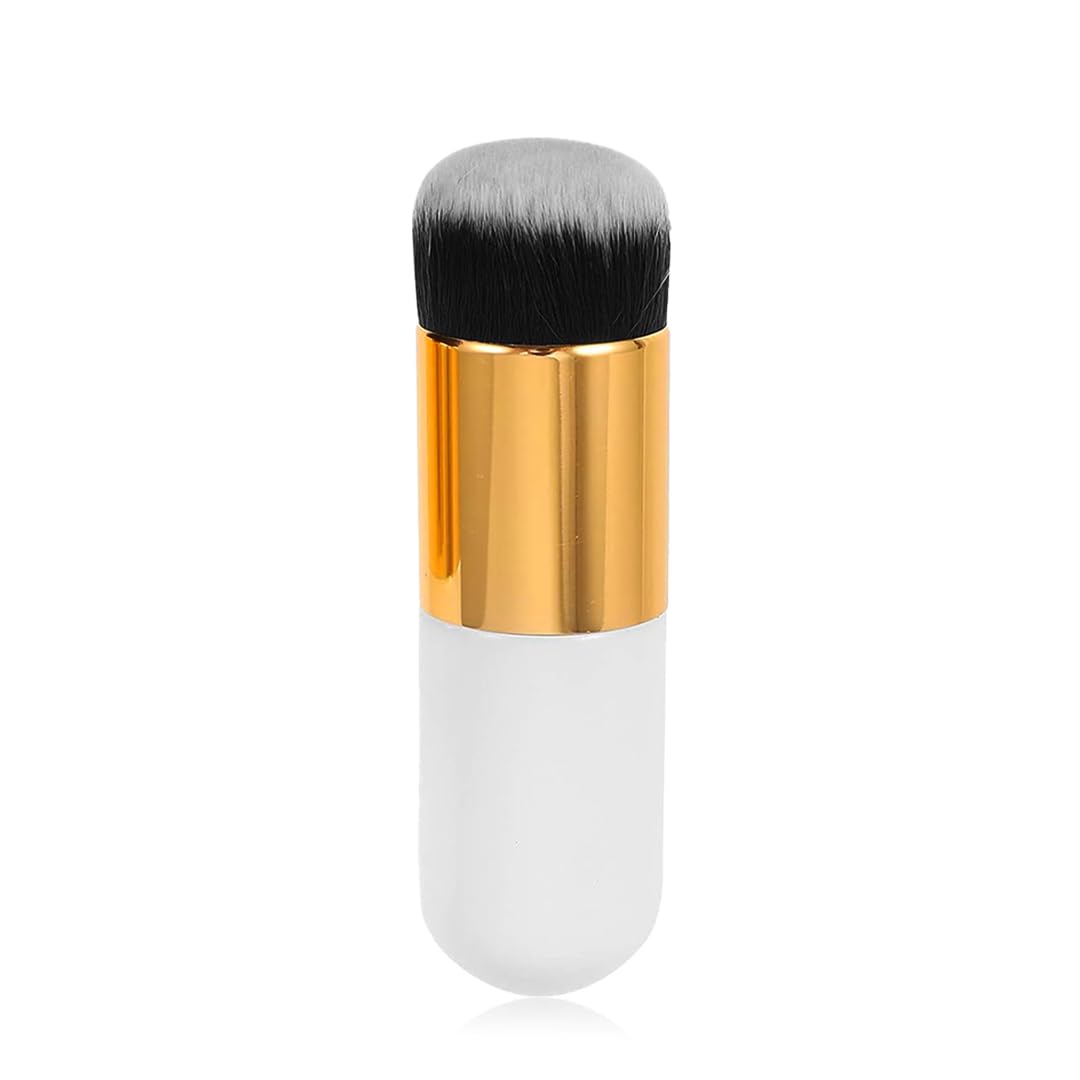Gleva Professional Makeup Brush - Flat Top Mineral Powder Brush for Liquid Foundation, Concealer, Cream & Bronzer | Portable Travel Face Blush & Buffing Brush | Perfect for Everyday Makeup, Contouring & On-The-Go Touch-Ups