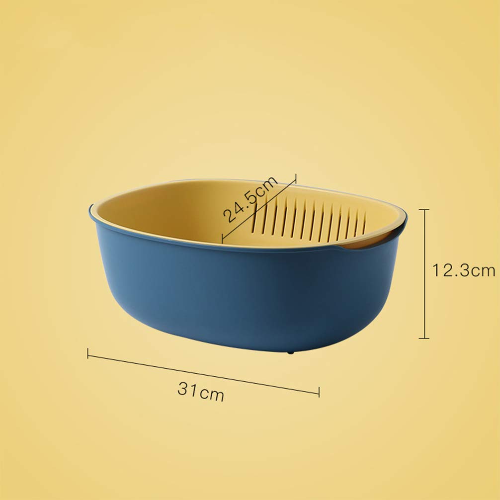Cabilock 1-Piece Sink Strainer Basket - Multi-Purpose Fruit & Vegetable Colander, Rice Washing & Storage Container, Over-Sink Drain Basket for Kitchen Use - Perfect for Washing Produce, Draining Pasta, and Organizing Small Kitchen Items