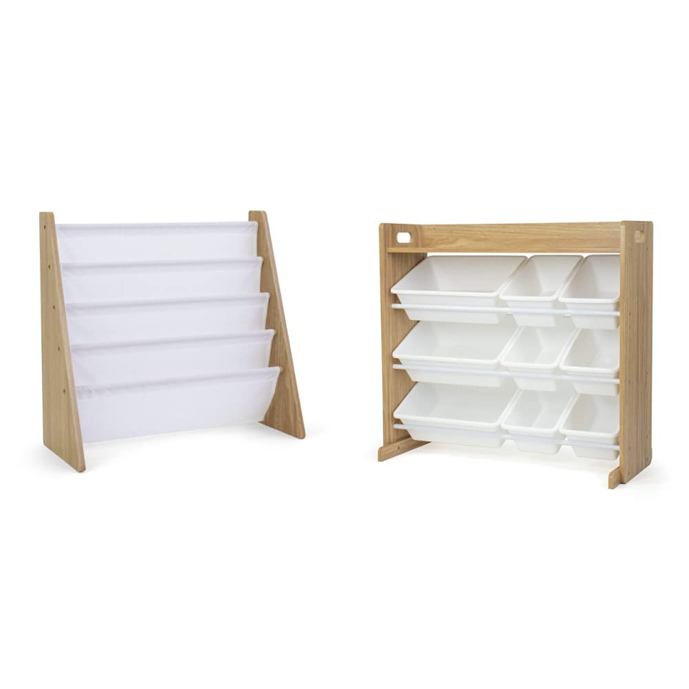 Humble Crew Kids Book Rack Storage Bookshelf with Toy Organizer and Storage Bins - Perfect for Nursery, Playroom & Classroom Organization