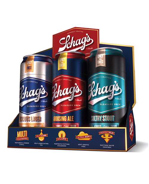 Blush Schag's Beer Can Stroker 6 Pack Merchandising Kit - Party Accessories for Beer Lovers & Bar Decor - Perfect for Bachelor Parties, Tailgating & Man Cave Decorations