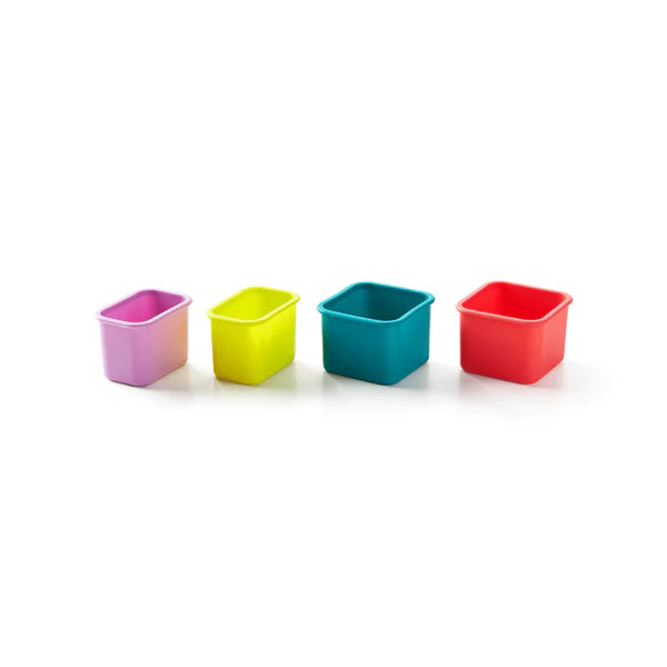 PlanetBox Silicone Pods - Flexible Food Storage Containers for Kids Lunch Box (4 Pack, Rover) - Perfect for School, Picnics & On-the-Go Snacks