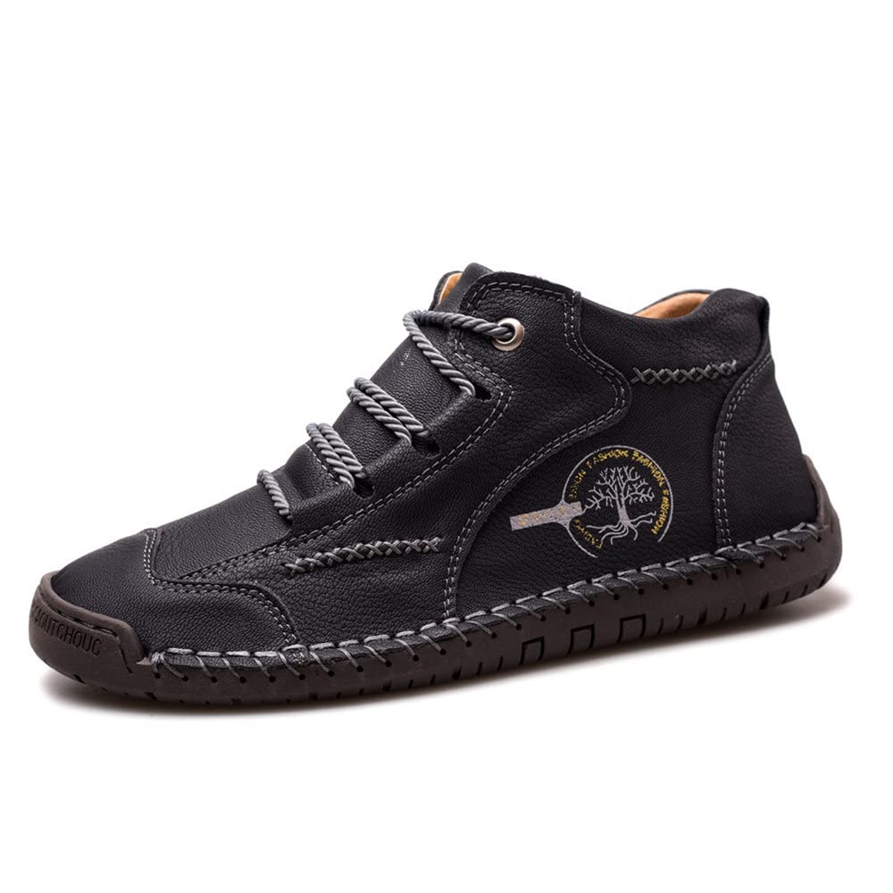 Vintage Men's Leather Mid Seam Chukka Boots - Lightweight Ankle Boots for Walking, Casual Lace-Up Sneakers & Loafers | Perfect for Outdoor Adventures, Daily Wear & Urban Fashion