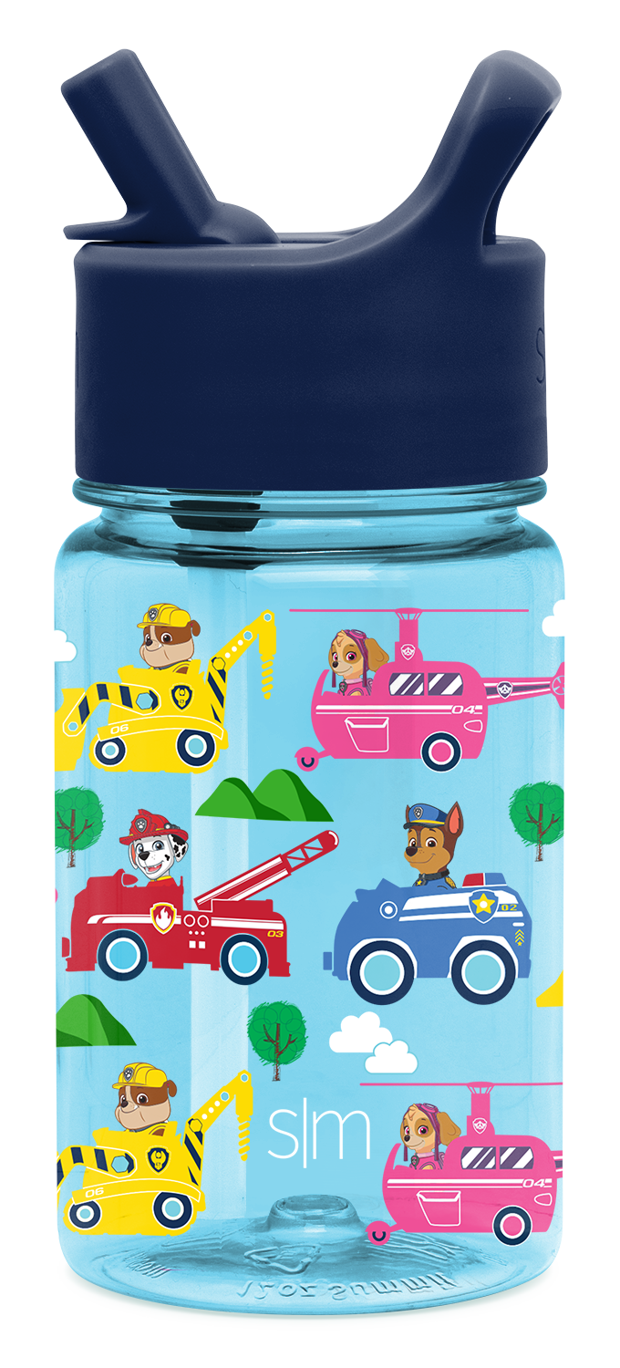 Summit Kids Plastic Water Bottle with Straw Lid - BPA Free Leak Proof Water Bottle for School, Sports & Outdoor Activities - Ideal for Boys Girls Ages 3-12