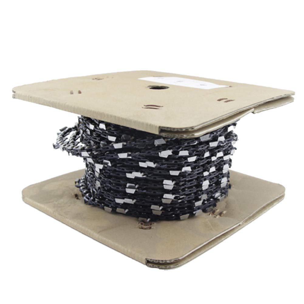 25FT Roll Full Chisel Saw Chain .325'' Pitch .050'' Gauge - Compatible with Stihl, Dolmar, Echo, McCulloch, Homelite, Jonsered, Shindaiwa, Makita, Tanaka & Efco Chainsaws - Includes 10PCS Matched Connecting Links & 6 Storage Boxes - Ideal for Wood Cutting, Tree Trimming and Forestry Work