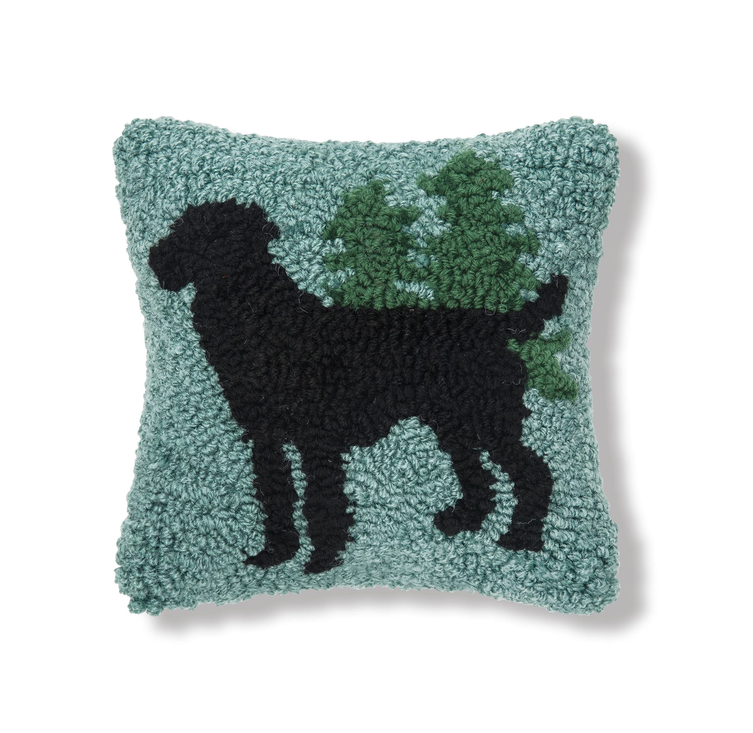 C&F Home 8x8 Inch Black Lab Forest Hooked Petite Decorative Throw Pillow - Soft Accent Cushion for Sofa, Couch, Bed & Nursery Decor - Perfect for Living Room, Bedroom or Dorm Room Styling