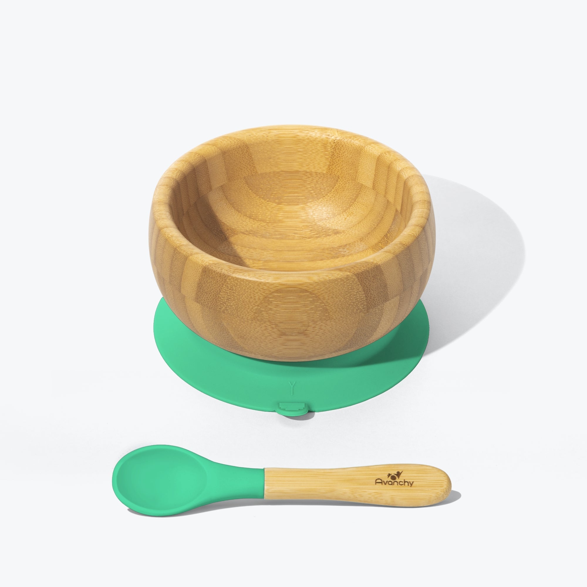 Avanchy Bamboo Suction Baby Bowl with Spoon - Eco-Friendly Non-Slip Feeding Set for Toddlers | Perfect for Baby-Led Weaning, Travel & Mess-Free Meals