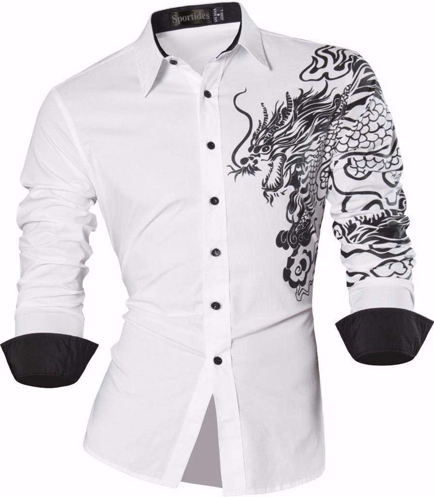 Men's Slim Fit Long Sleeve Dress Shirt - Formal & Casual Button Down Shirt for Office, Business, Wedding & Everyday Wear - JZS041