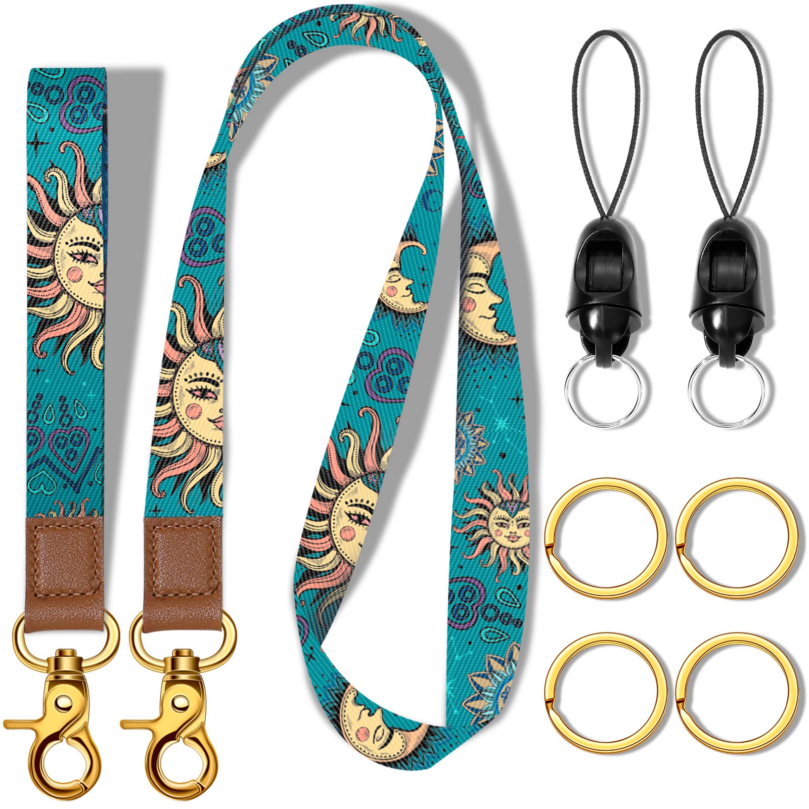 MTLEE 8 Pcs Detachable Lanyard Keychain for Keys - Neck/Wrist Strap for Men & Women - Office, Gym, Travel Use