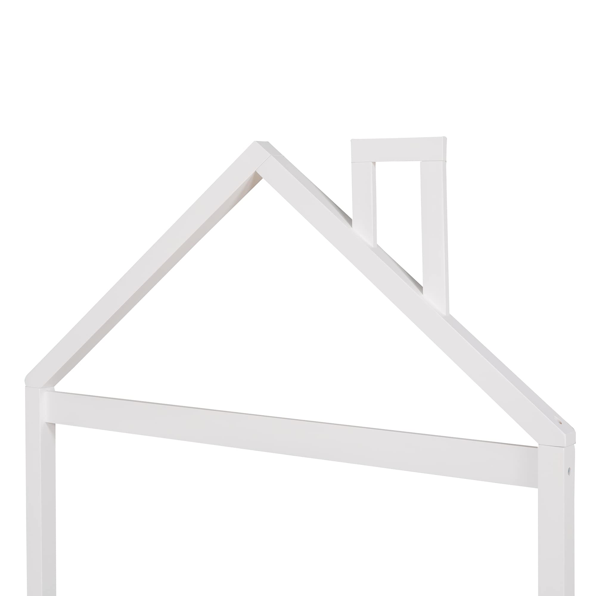 Merax Full Size Platform Bed Frame with House-Shaped Headboard - Sturdy Wooden Bed Base, No Box Spring Needed - Perfect for Kids Rooms, Guest Bedrooms & Cozy Home Decor (White)