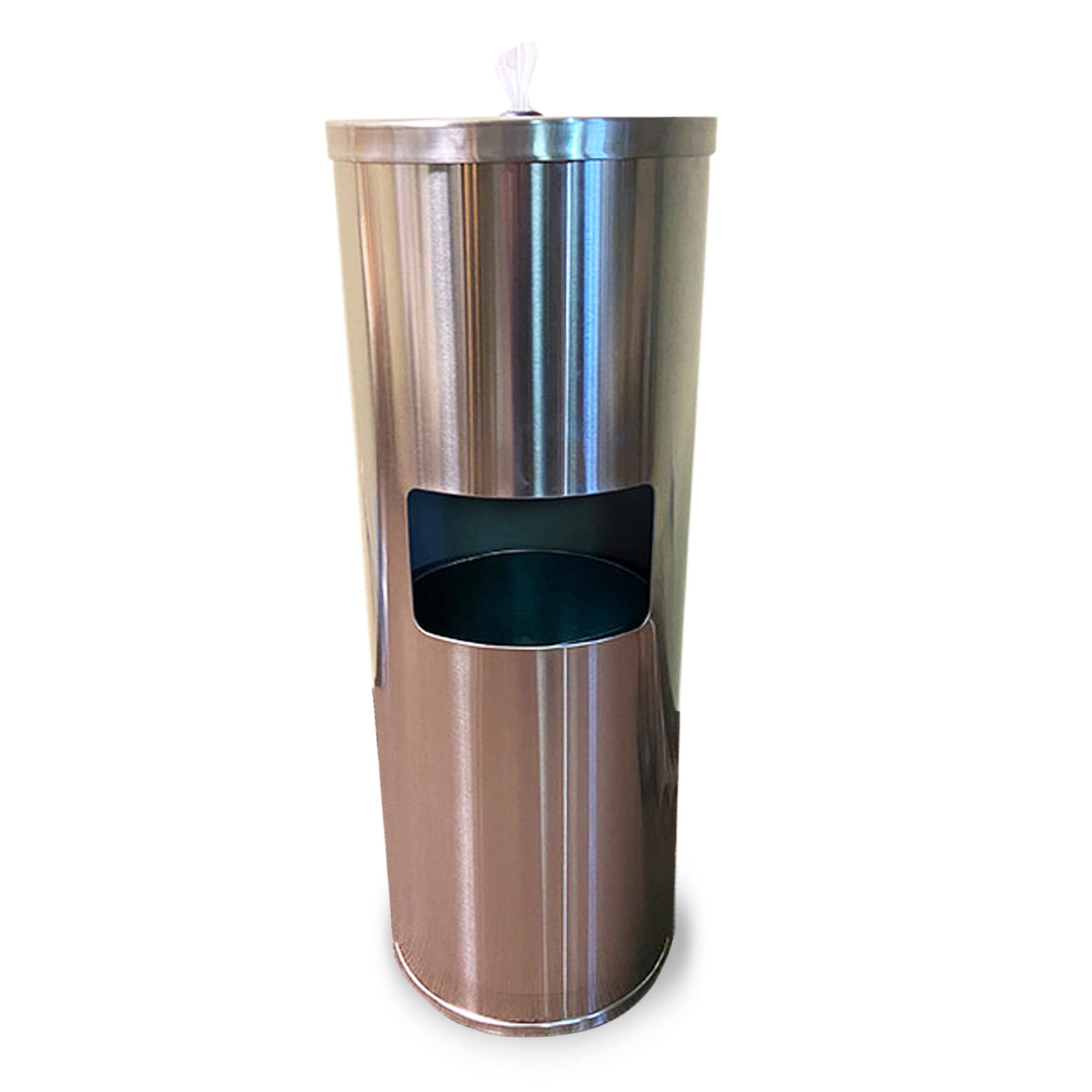Stainless Steel Wipes Dispenser with Trash Can & Refillable Bucket - Multi-Purpose Floor Stand for Large Roll Wipes - Durable & Hygienic for Home, Office, Kitchen, Nursery & Commercial Use