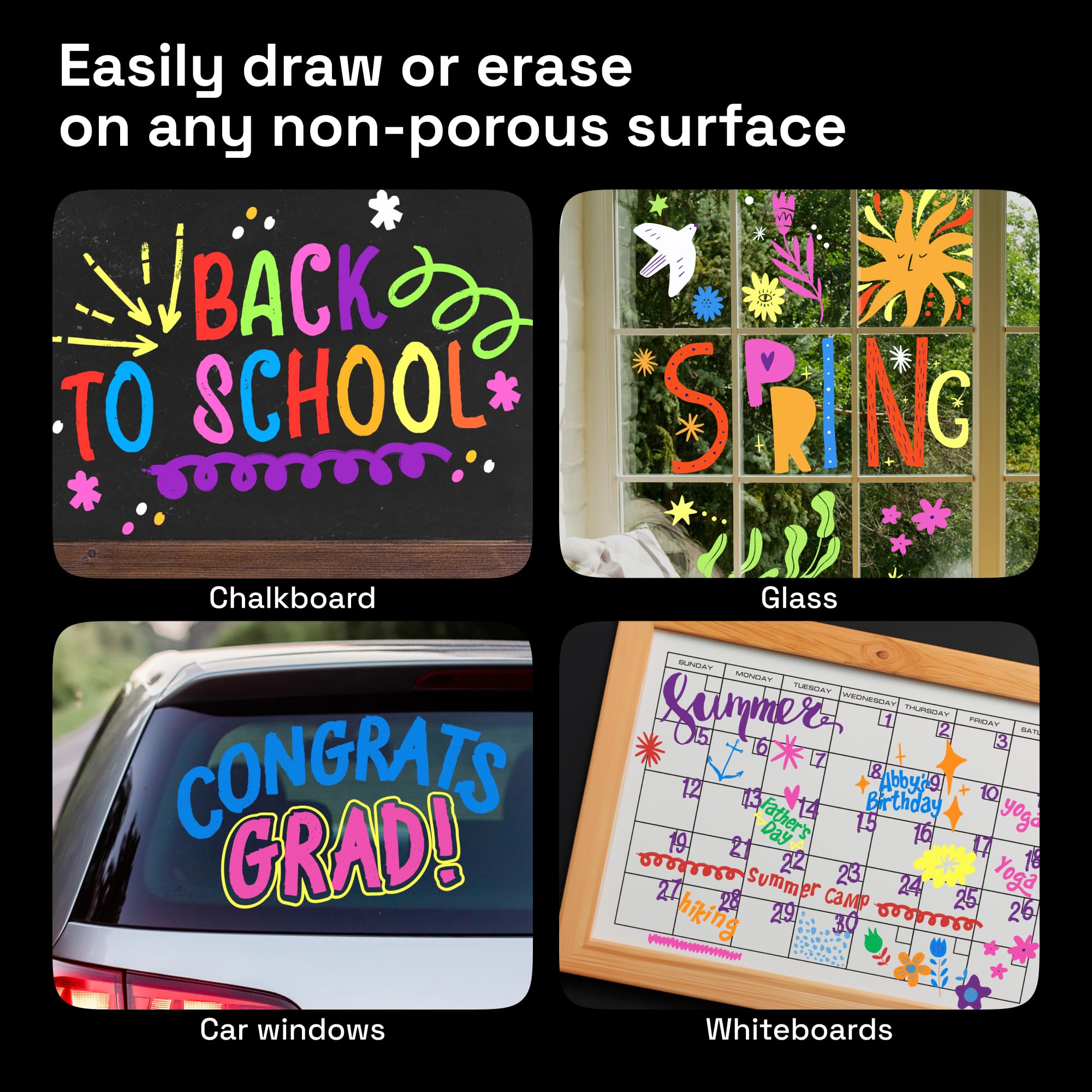 ARTISTRO 8 Pack Jumbo Liquid Chalk Markers - Pre-Activated Erasable White Chalk Markers for Glass, Signs, Windows, Cars & Chalkboards - Perfect for Kids, Adults, Restaurants, Cafes & DIY Home Decor Projects