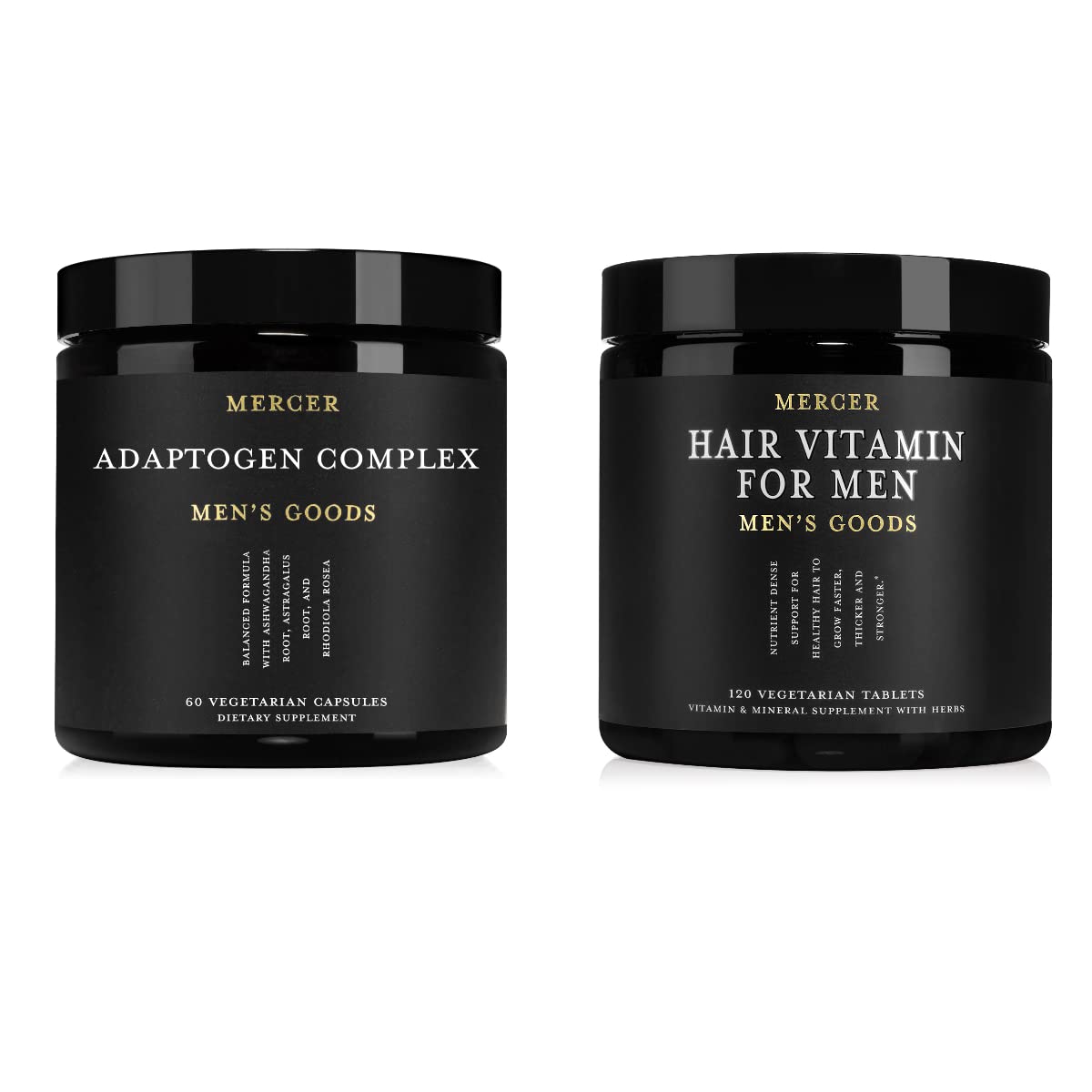 Best Adaptogen for Adrenal Support & Hair Growth Vitamins for Men - Stress Relief & Healthy Hair Supplement Bundle for Busy Professionals & Fitness Enthusiasts