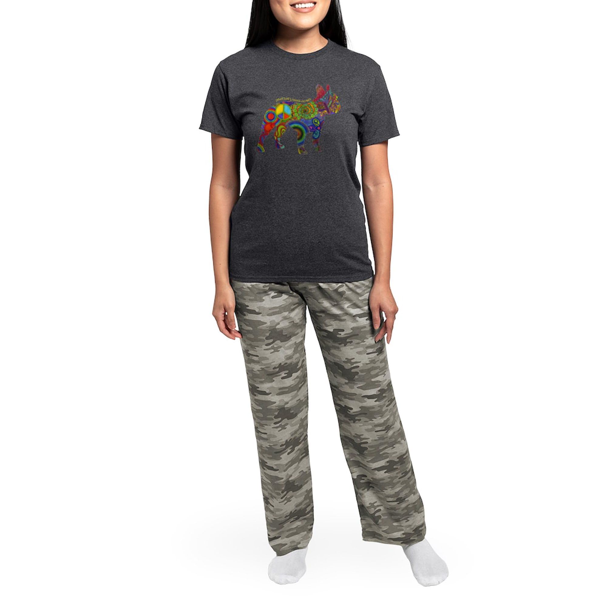 Peace Love Boston Terriers Women's Charcoal Pajama Set - Cozy Sleepwear for Dog Lovers, Perfect for Lounging & Gifts