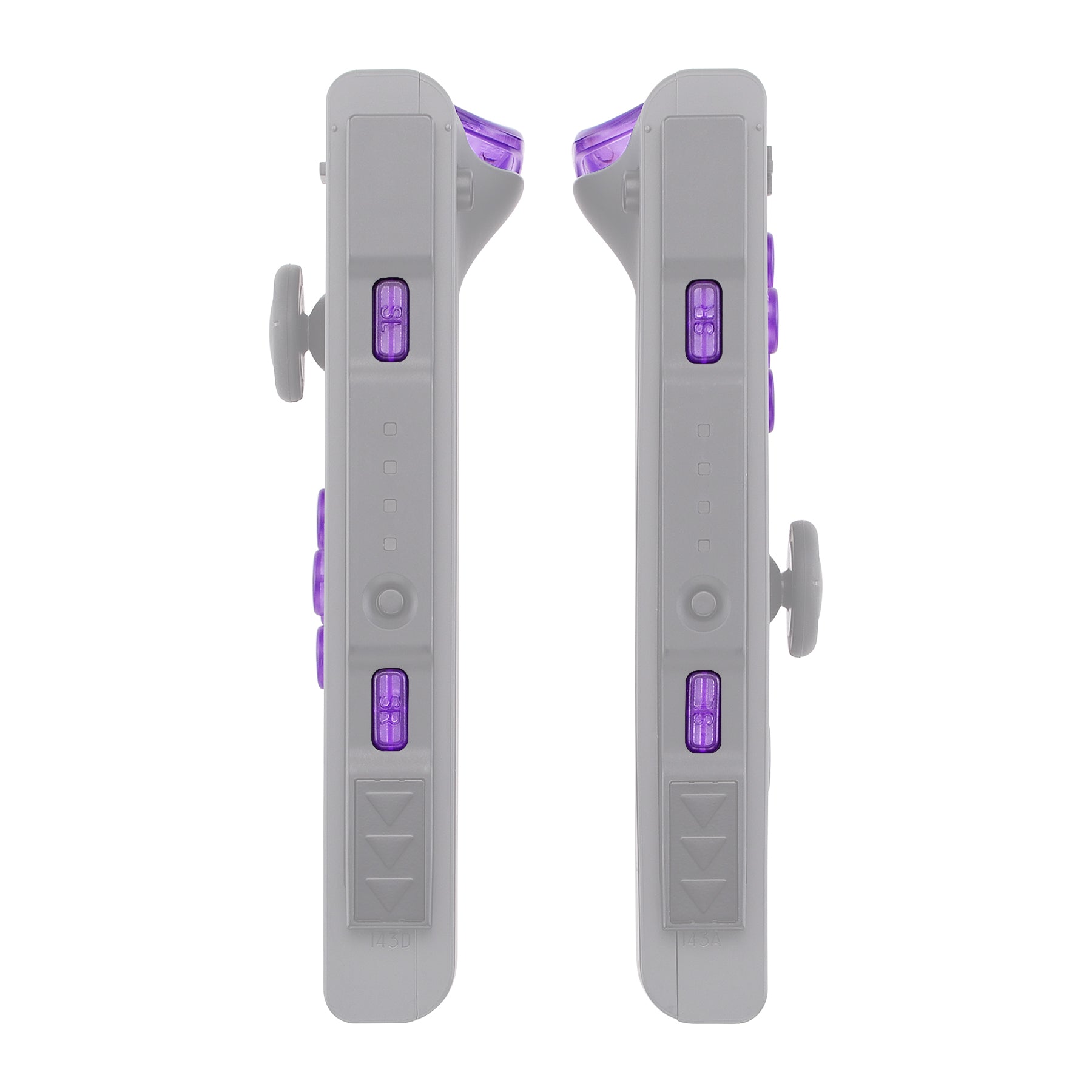 eXtremeRate Clear Atomic Purple Replacement ABXY Buttons & Triggers Kit for Nintendo Switch JoyCon & OLED JoyCon - Includes Direction Keys, SR/SL/L/R/ZR/ZL Buttons, Springs & Tools (Shell Not Included) - Perfect for DIY Repair & Controller Customization