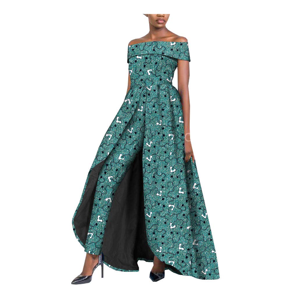 African Print 2-Piece Women's Outfit - Maxi Dress & Ankara Pants Set | Dashiki Style | Casual Wear, Beach Vacation & Cultural Events