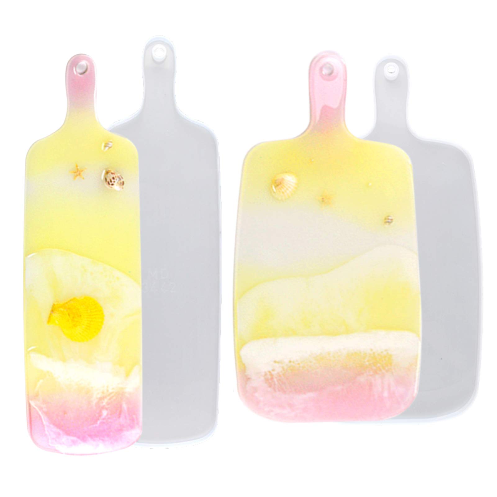 Premium Silicone Resin Tray Molds for Epoxy Casting - DIY Handle Serving Board Mold Set for Fruit Trays, Coasters & Home Decor Crafts - Perfect for Kitchen, Dining Table & Gift Making