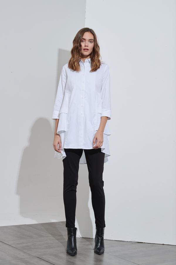 3/4 Sleeve Triple Layer Shirt for Men - Breathable White Casual Top for Summer Outfits, Work & Outdoor Activities