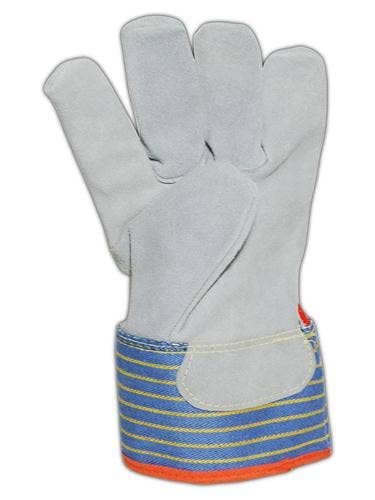 **MAGID TB25EOCR-M Kevlar/HPPE-Lined Leather Work Gloves - Medium, Gray/Red/Blue (Pack of 12) - Durable Cut-Resistant Gloves for Construction, Welding & Heavy-Duty Tasks**