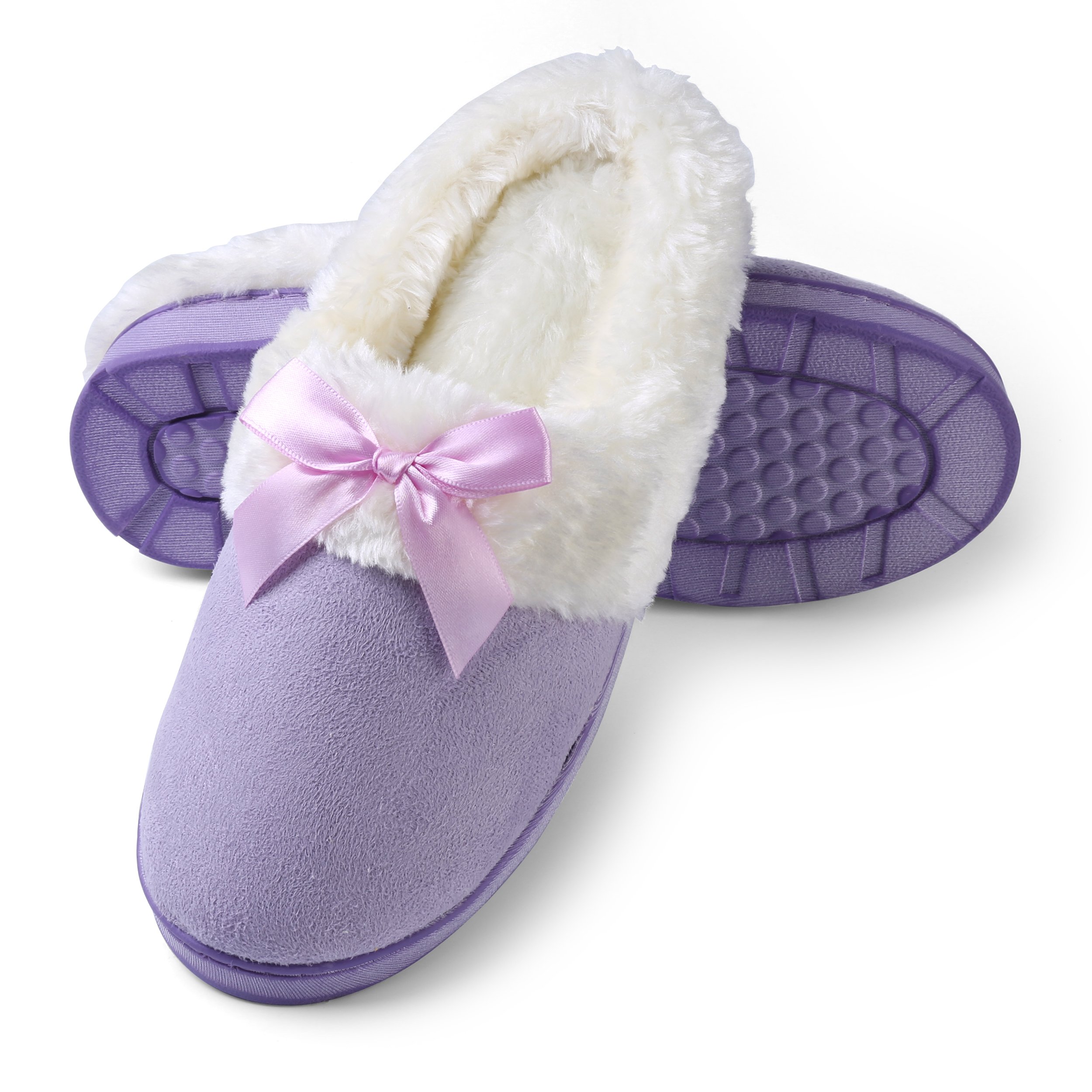 Cozy Fleece House Slippers for Women & Men - Non-Slip Indoor/Outdoor Scuff Slippers - Perfect for Home, Office, and Winter Warmth