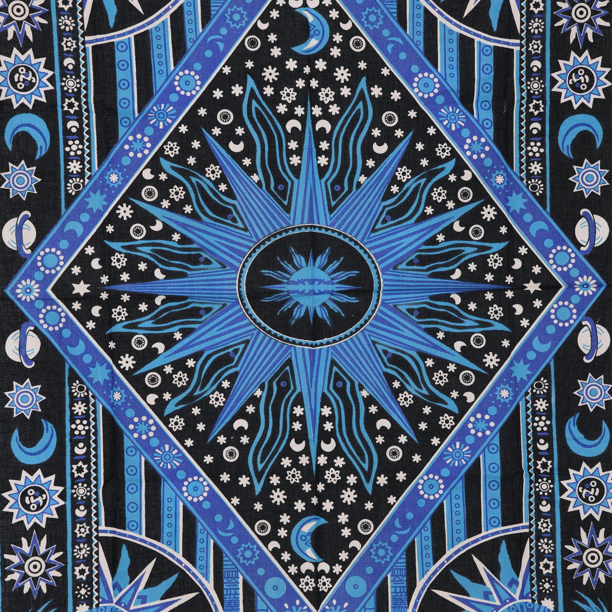 Celestial Tie Dye Wall Hanging - Moon Star Boho Tapestry for Bedroom & Dorm Decor