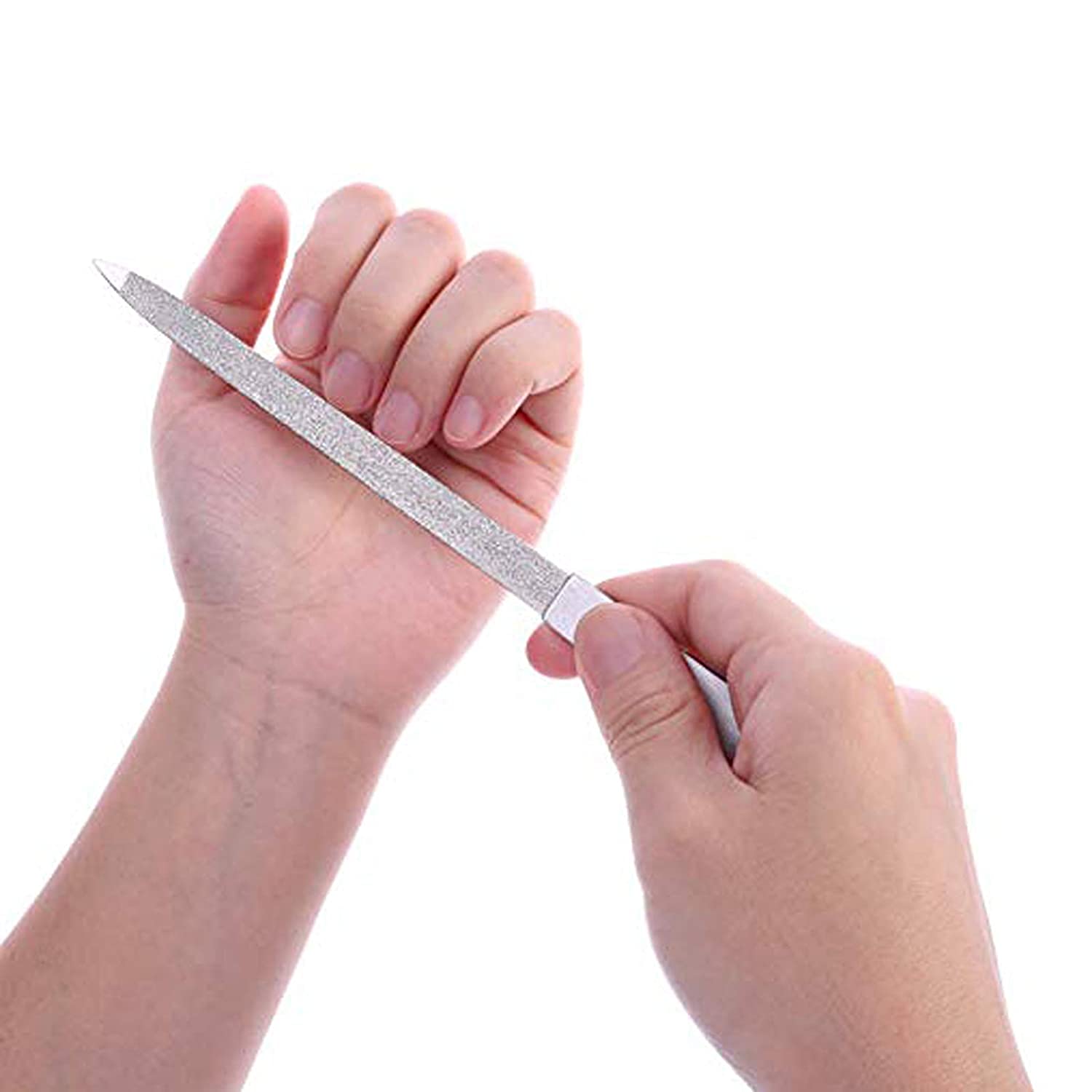 Premium Stainless Steel Nail File Set - 2 Pack Double Sided Manicure & Pedicure Tools with Nail Buffer, Trimmer and Cuticle Remover | Perfect for Home Nail Care, Salon Professionals & Travel Essentials