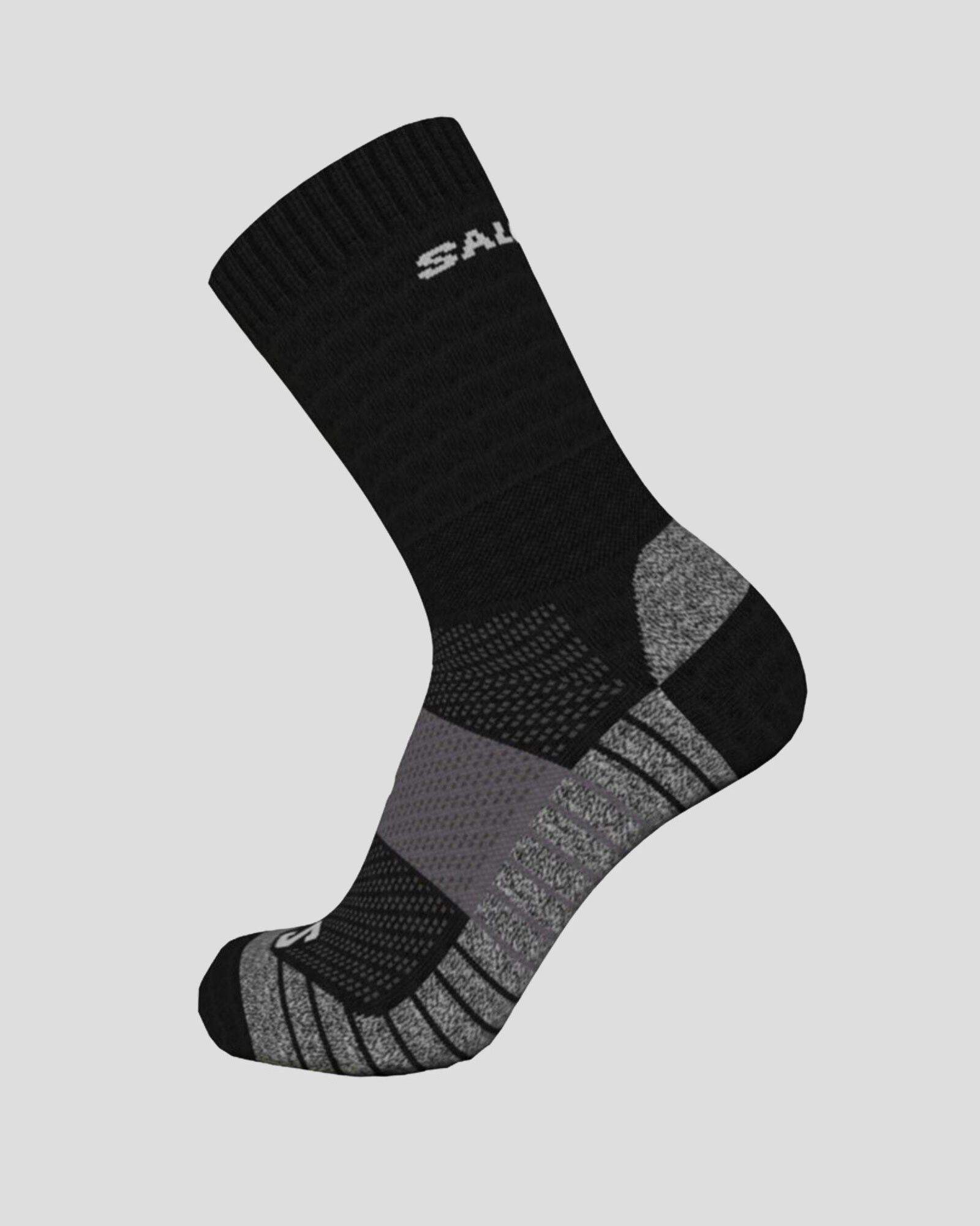 Salomon Aero Crew Socks - Black/Ebony/Pearl Blue | Moisture-Wicking Hiking & Running Socks for Men & Women | Perfect for Outdoor Adventures & Athletic Performance