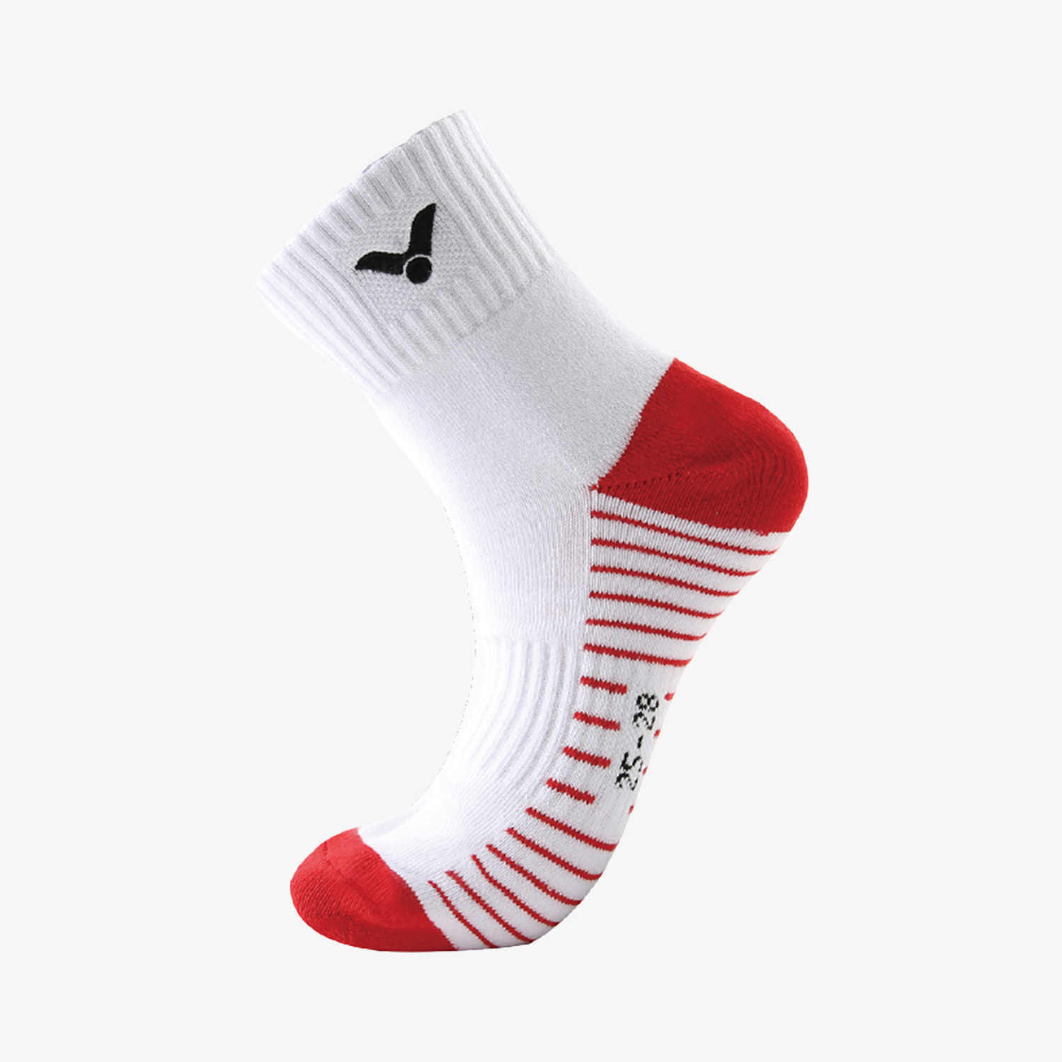 Victor Men's Sports Socks SK151 D - Breathable Athletic Socks for Running, Gym & Workout - White/Red - Comfortable Cushioned Socks for Active Men - Perfect for Jogging, Basketball & Daily Sports Activities