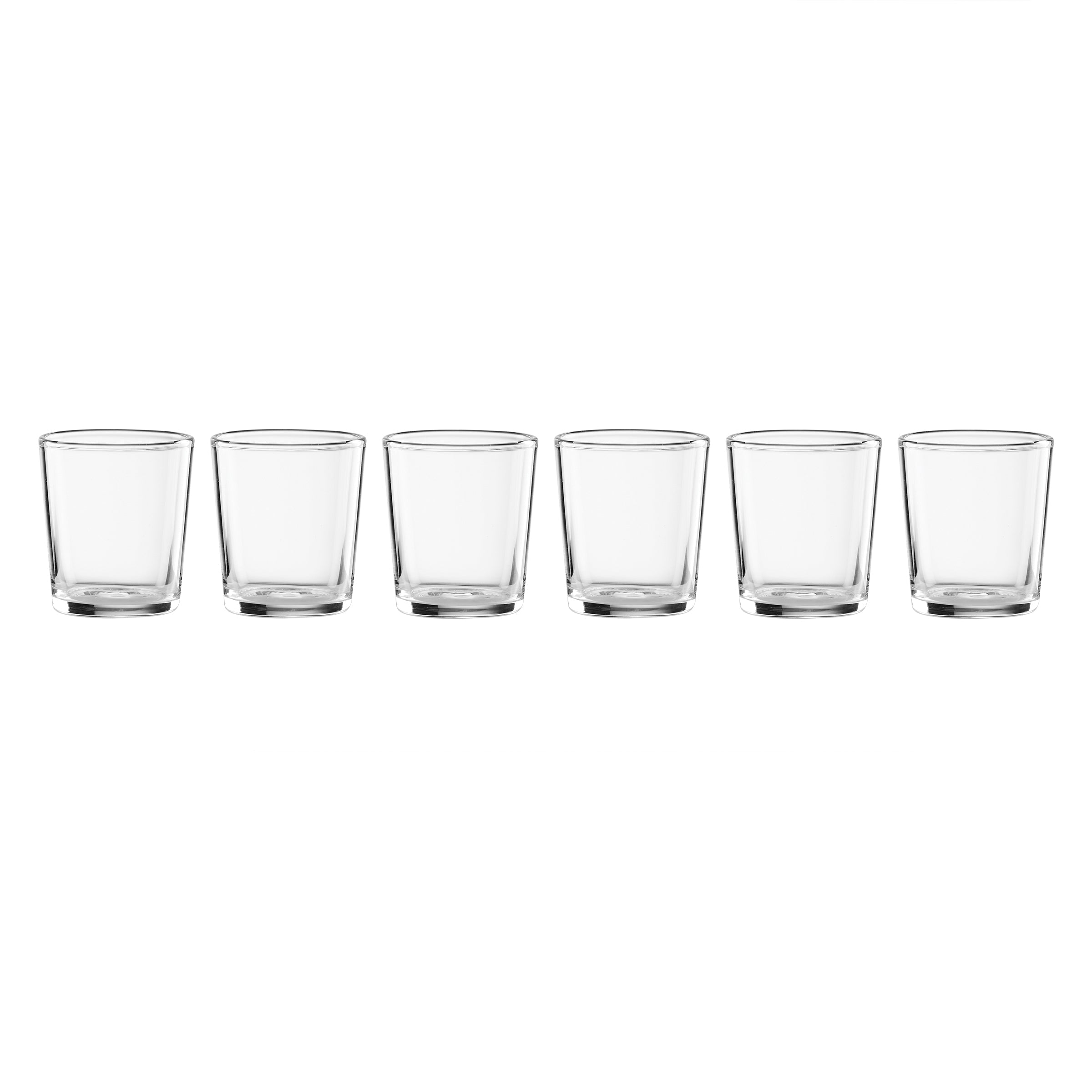 Stackable Clear Shot Glasses Set of 6 - Durable 1.5oz Glass Cups for Liquor, Whiskey & Cocktails - Perfect for Parties, Bars & Home Entertaining