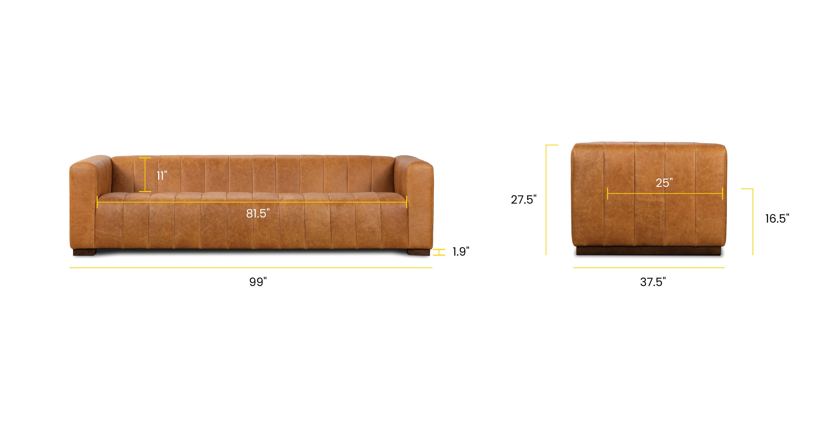 Canale 86 Sofa - Modern Comfortable Living Room Couch for Small Spaces, Apartments & Cozy Home Decor