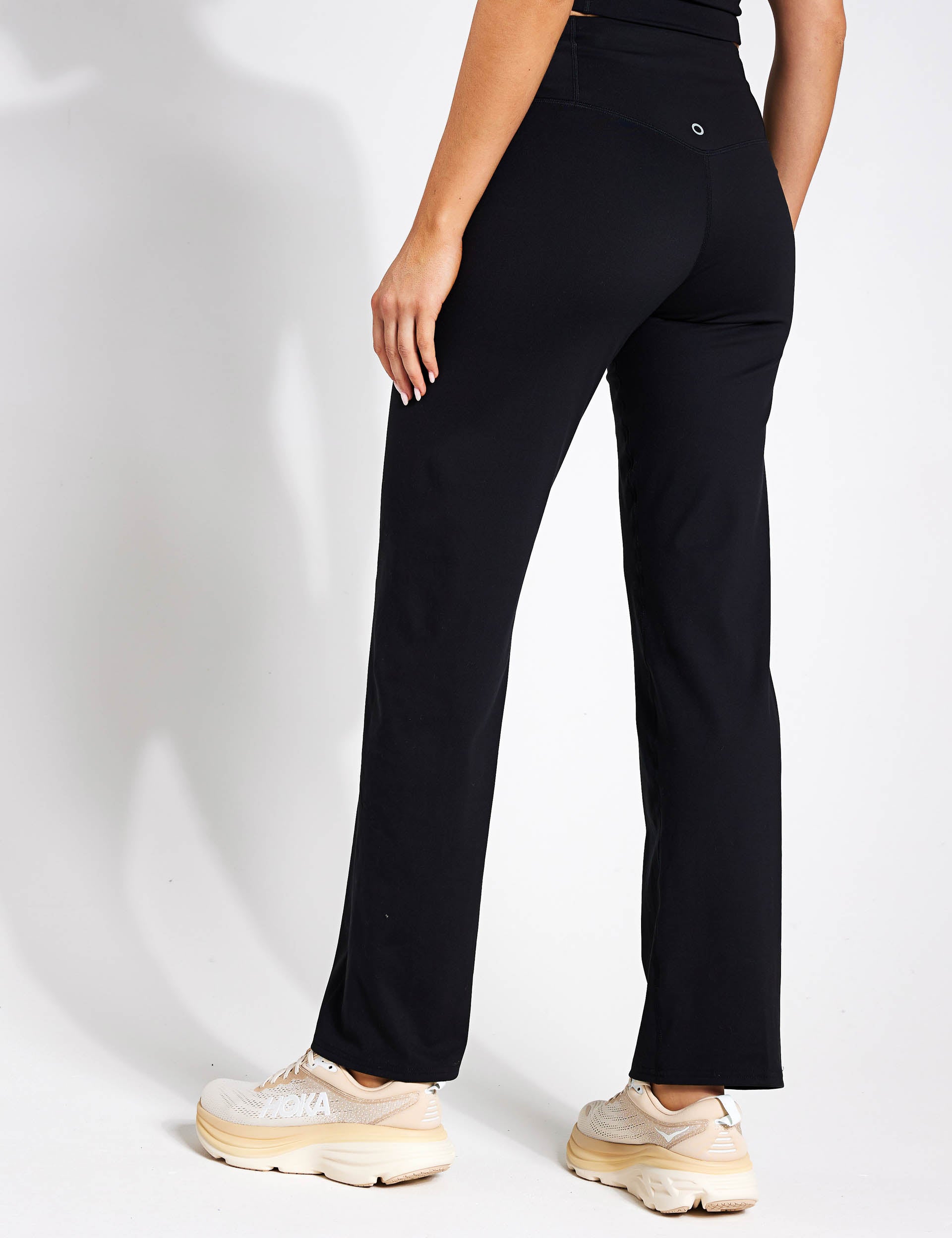 Straight Leg Yoga Joggers for Women - Stretchy Black Workout Pants for Yoga, Running & Lounge Wear - Comfortable High Waisted Athleisure Pants