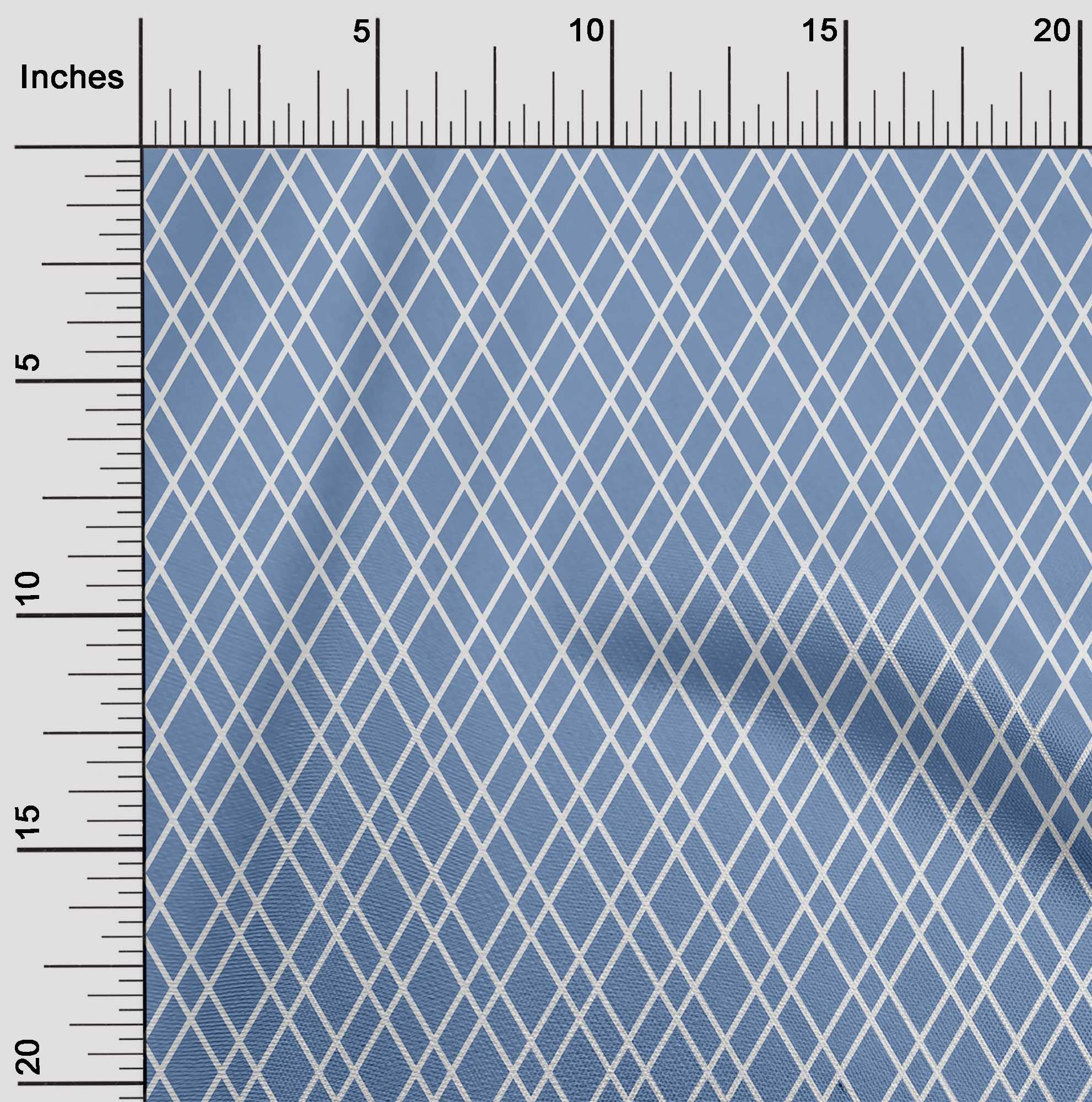 oneOone Polyester Spandex Fabric - Grayish Blue Geometric Print DIY Clothing & Quilting Material (56 Inch Wide) | Perfect for Sewing Dresses, Skirts, and Home Decor Projects