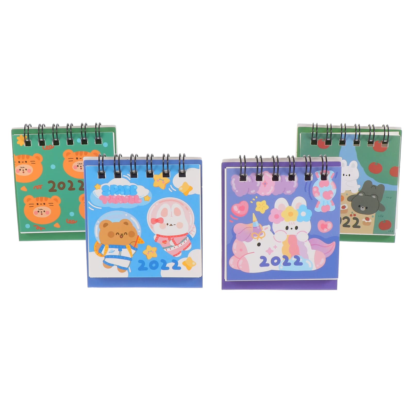 Toyvian 4Pcs Mini Desk Calendar 2022 - Monthly Planner with Thick Paper & Twin-Wire Binding for Home, Office, School - Perfect for Scheduling, Organizing Tasks & Tracking Important Dates