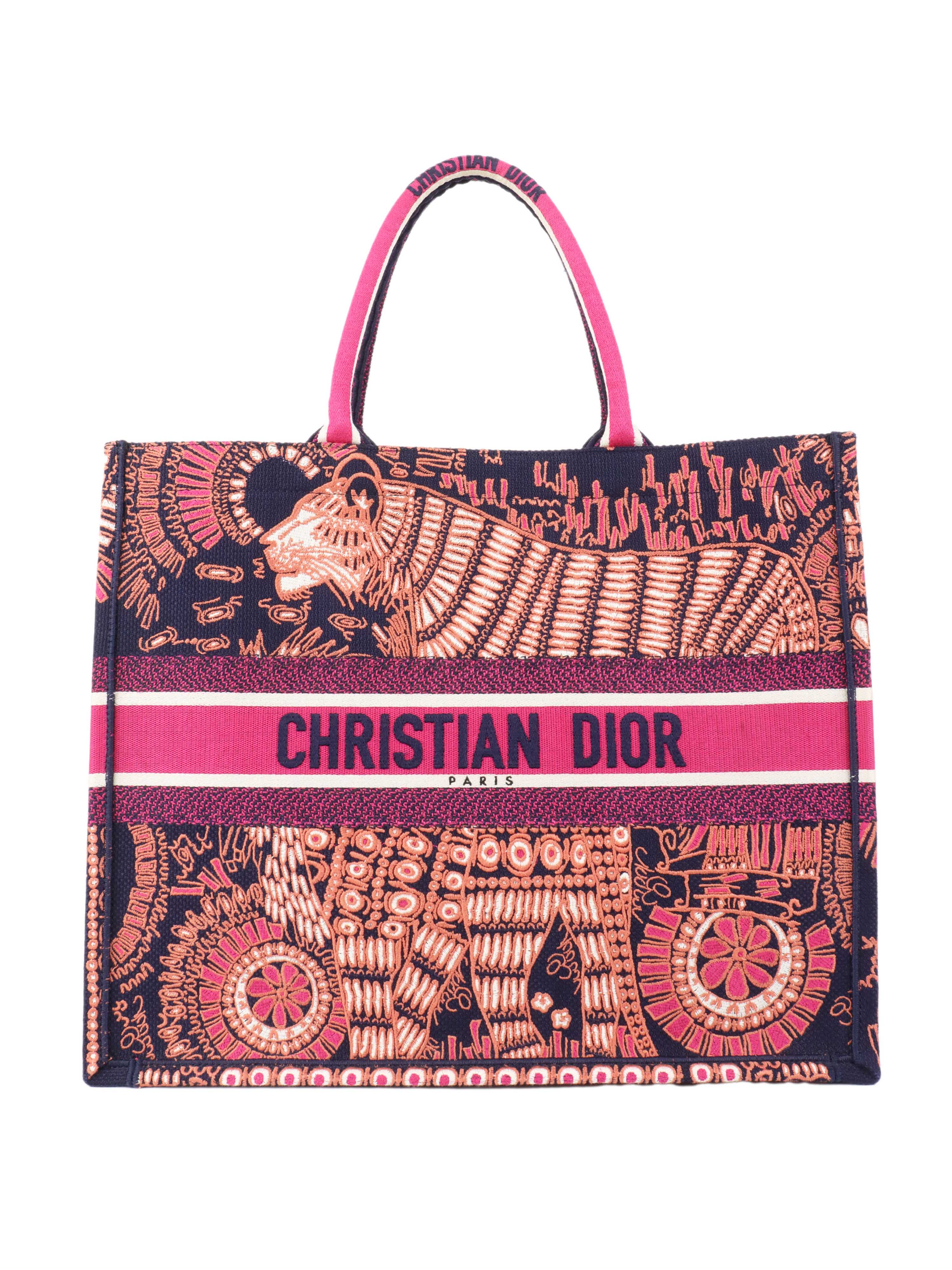 Dior Limited Edition Animal Embroidered Large Book Tote Bag - Luxury Designer Handbag for Women, Perfect for Travel, Work & Everyday Use