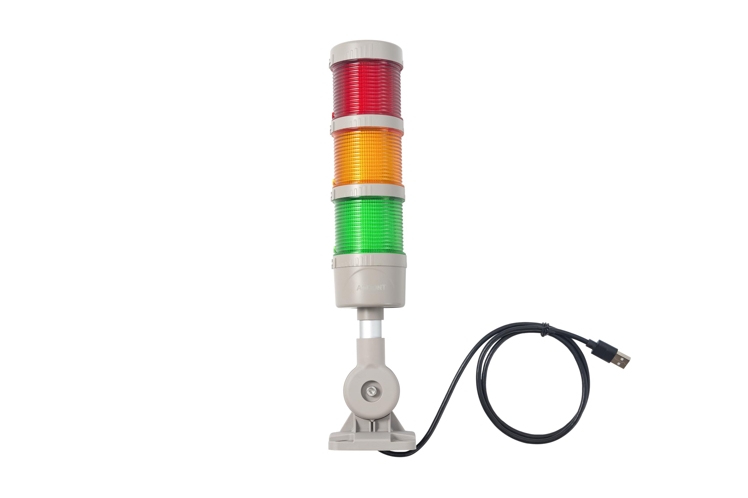 USB Stack LED Andon Tower Lights with Buzzer - Industrial Warning Signal Lights, IP53 Waterproof, 3-Layer Column Tower Light (5VDC) - Perfect for Factory Production Lines, Warehouse Safety Alerts & Equipment Status Monitoring