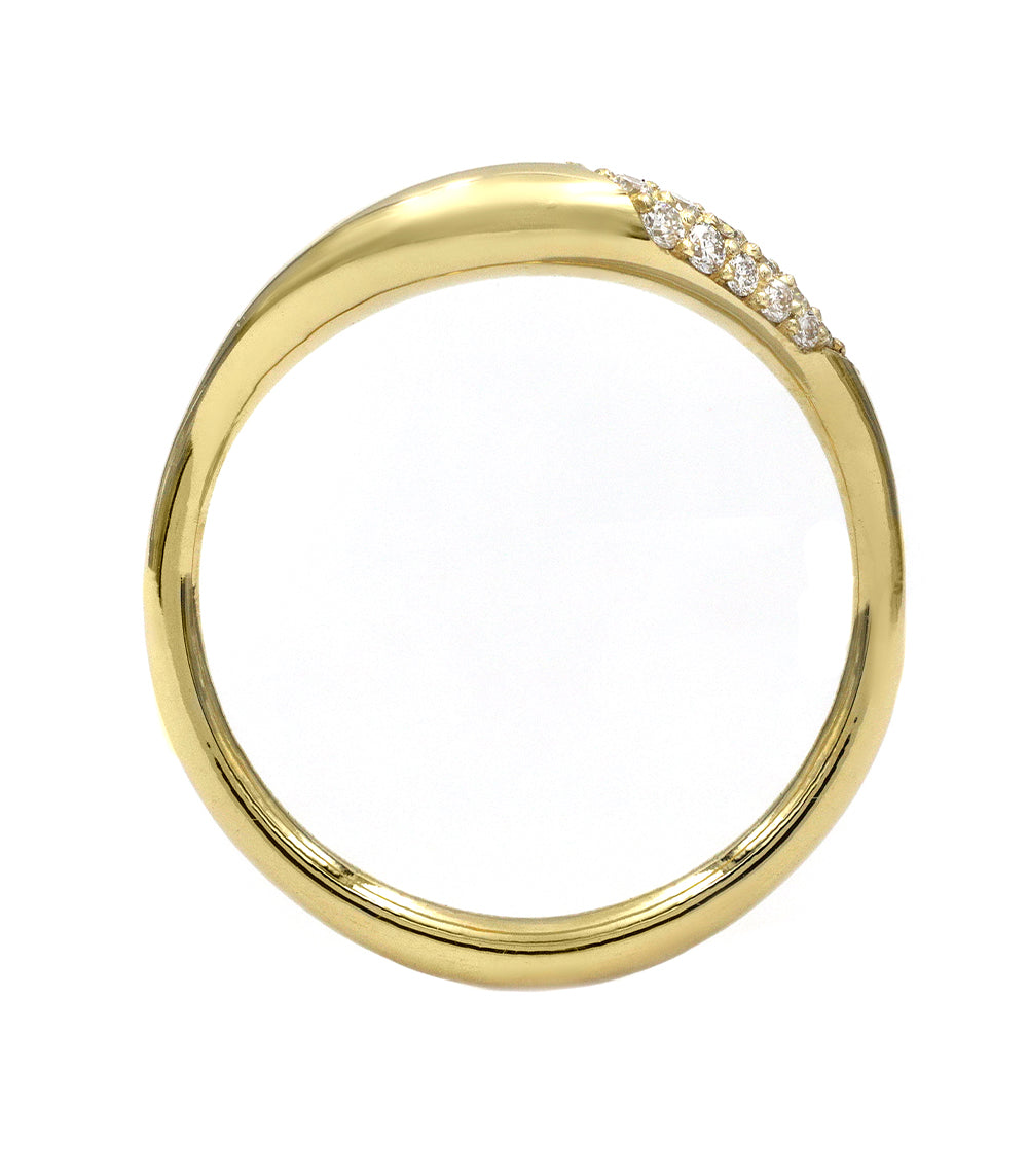 Elegant Small Melt Band with Pave Diamonds - Dainty Stackable Ring for Women, Perfect for Everyday Wear, Anniversary Gifts & Special Occasions