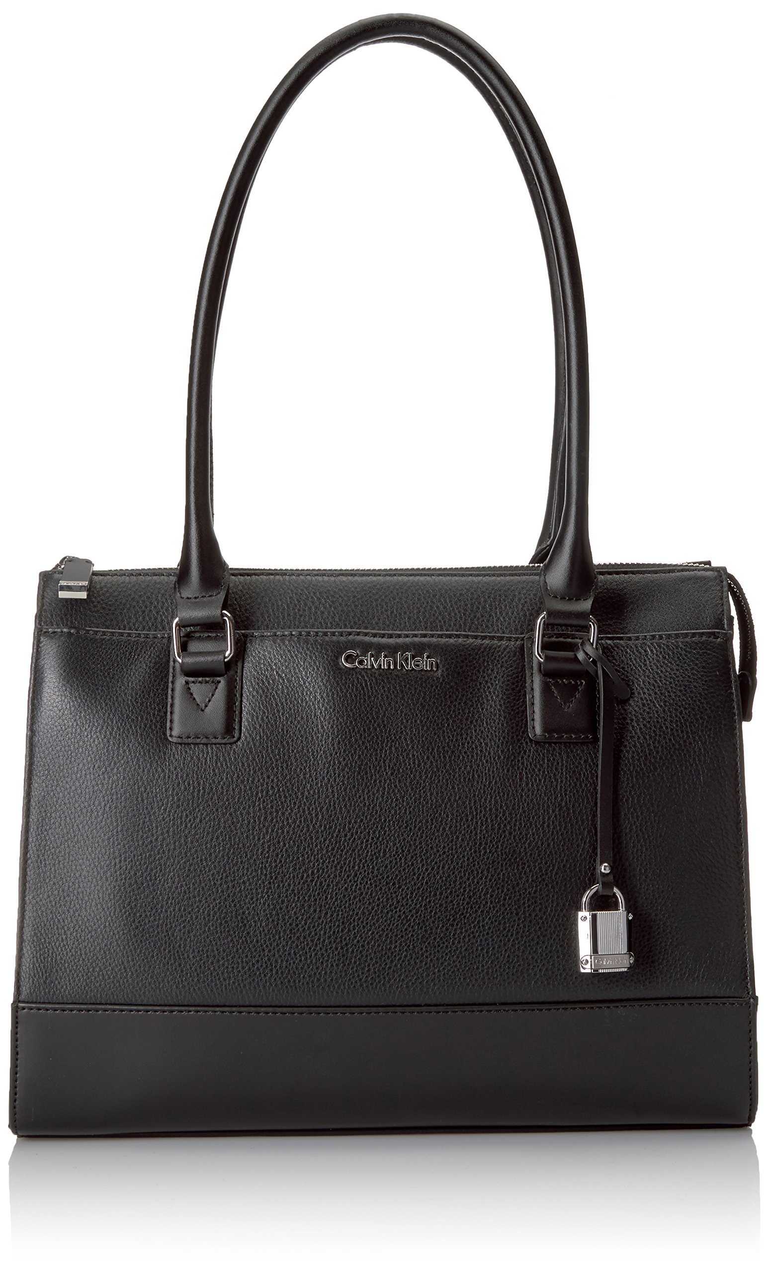 Calvin Klein Modena Color Block Leather Tote Bag for Women - Stylish Designer Handbag for Work, Travel & Everyday Use