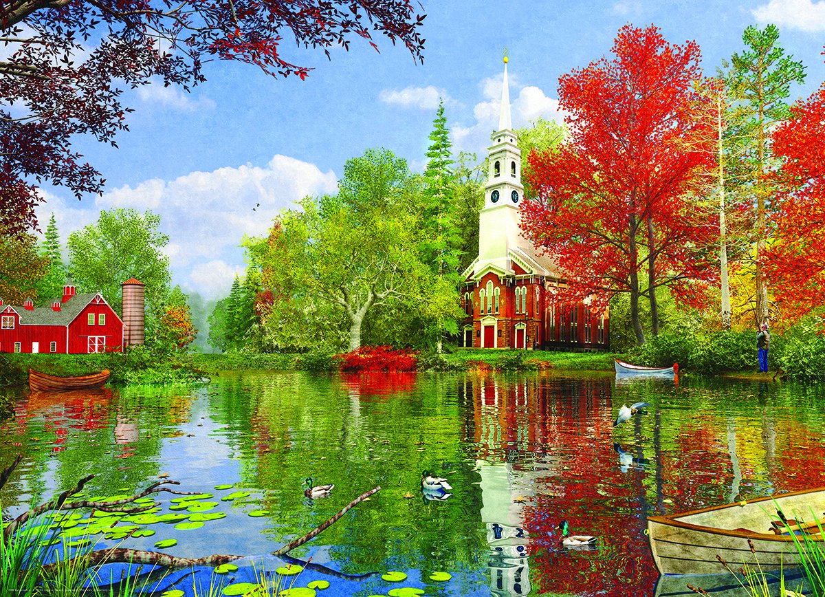 EuroGraphics Lakeside Reflection 1000-Piece Jigsaw Puzzle by Dominic Davidson | Scenic Landscape Puzzle for Adults & Teens | Perfect for Relaxation & Family Game Night