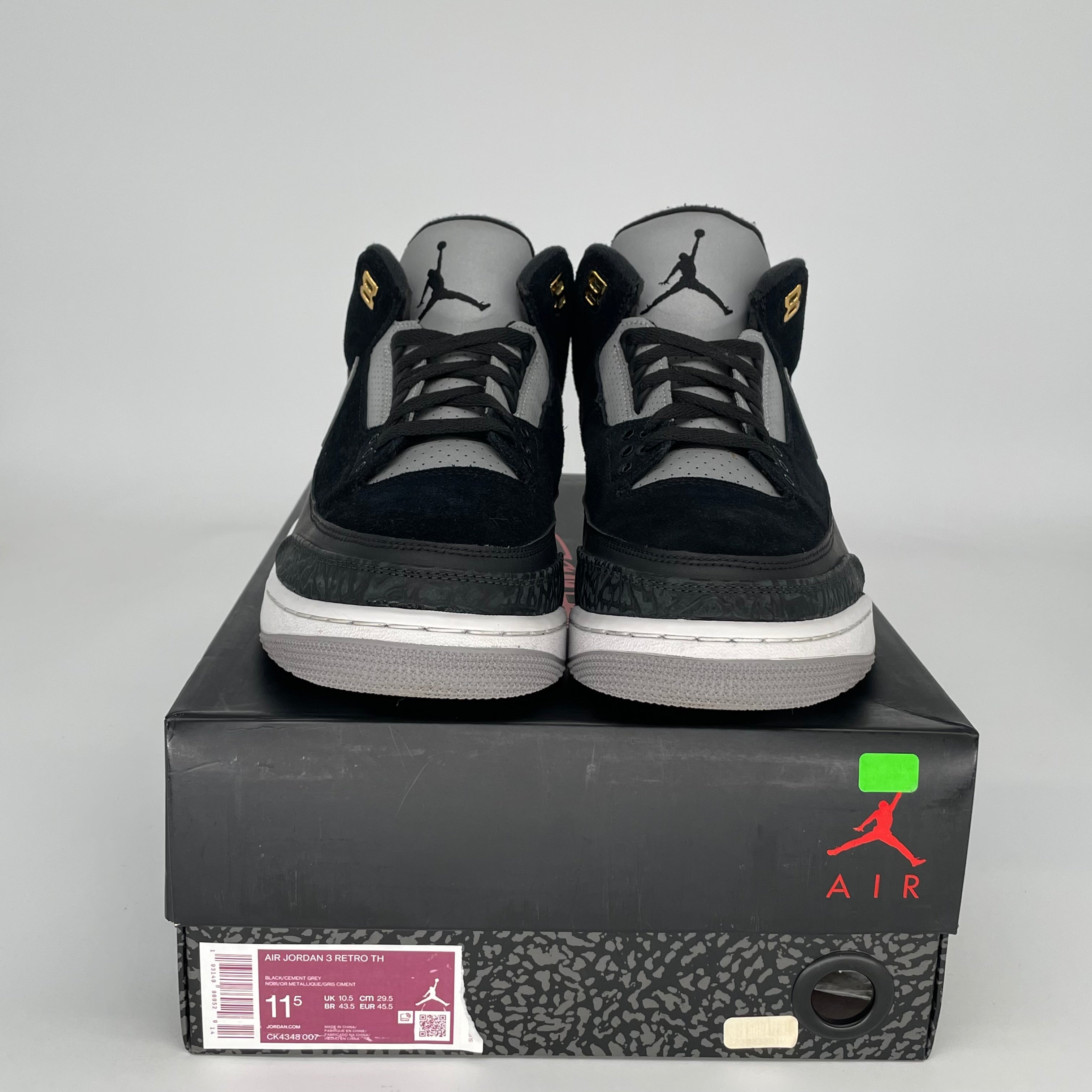 AIR JORDAN 3 TINKER Black Cement Gold Men's Basketball Shoes Size 11.5 (CK4348-007) - Retro Sneakers for Streetwear & Sports Fashion