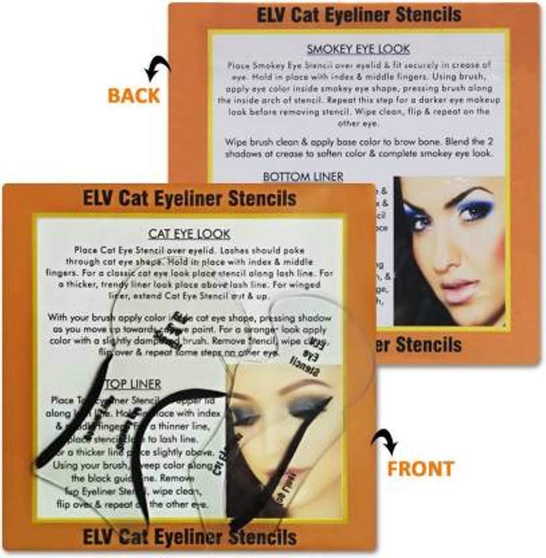 AlexVyan Cat Eyeliner Stencil - Professional Smoky Eyeshadow Template for Perfect Cat Eye Makeup | Ideal for Halloween, Cosplay & Dramatic Eye Looks